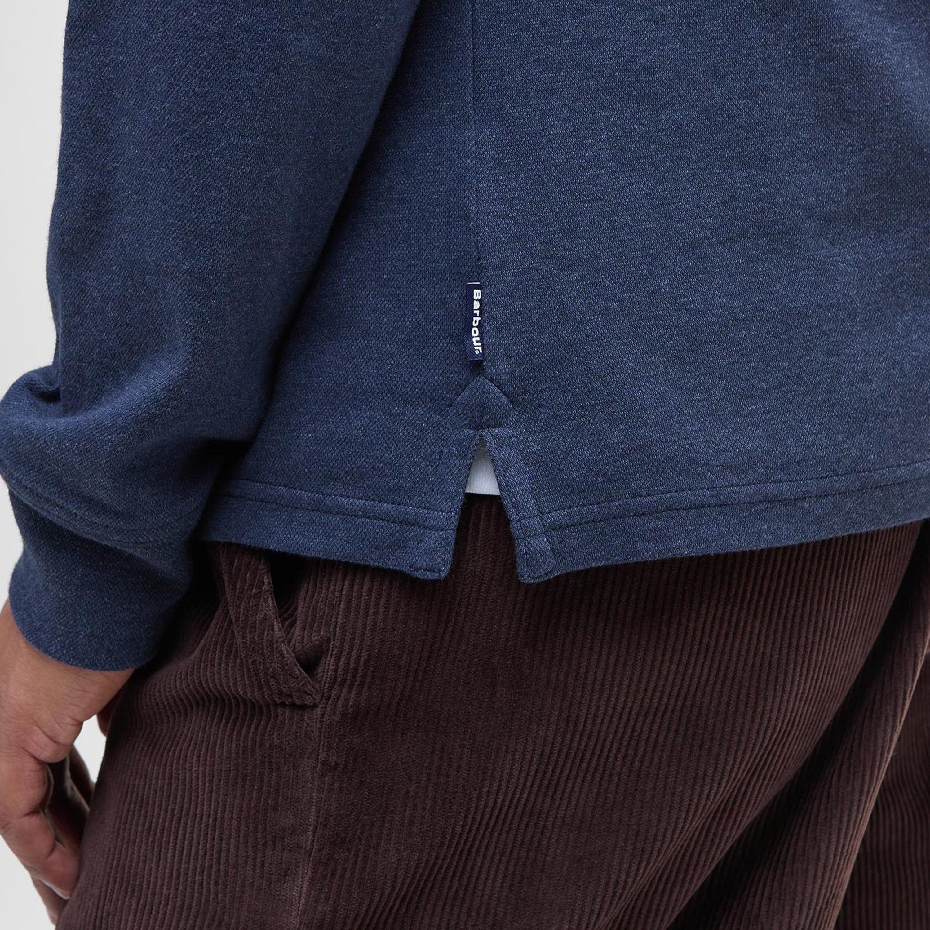 Navy NY91 - Barbour - Farmwell Tailored Long-Sleeved Polo Shirt - 5