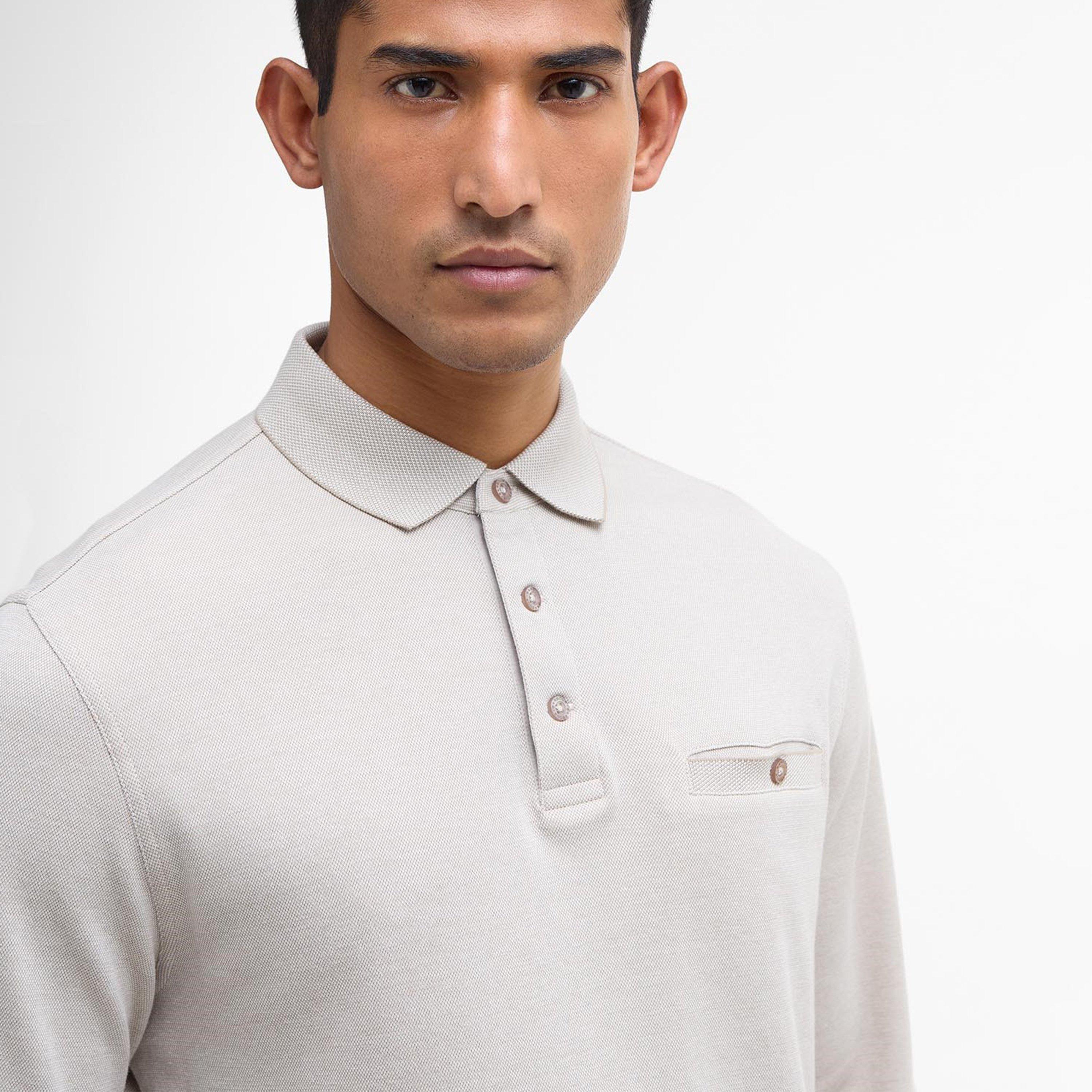 Stone ST17 - Barbour - Farmwell Tailored Long-Sleeved Polo Shirt - 4