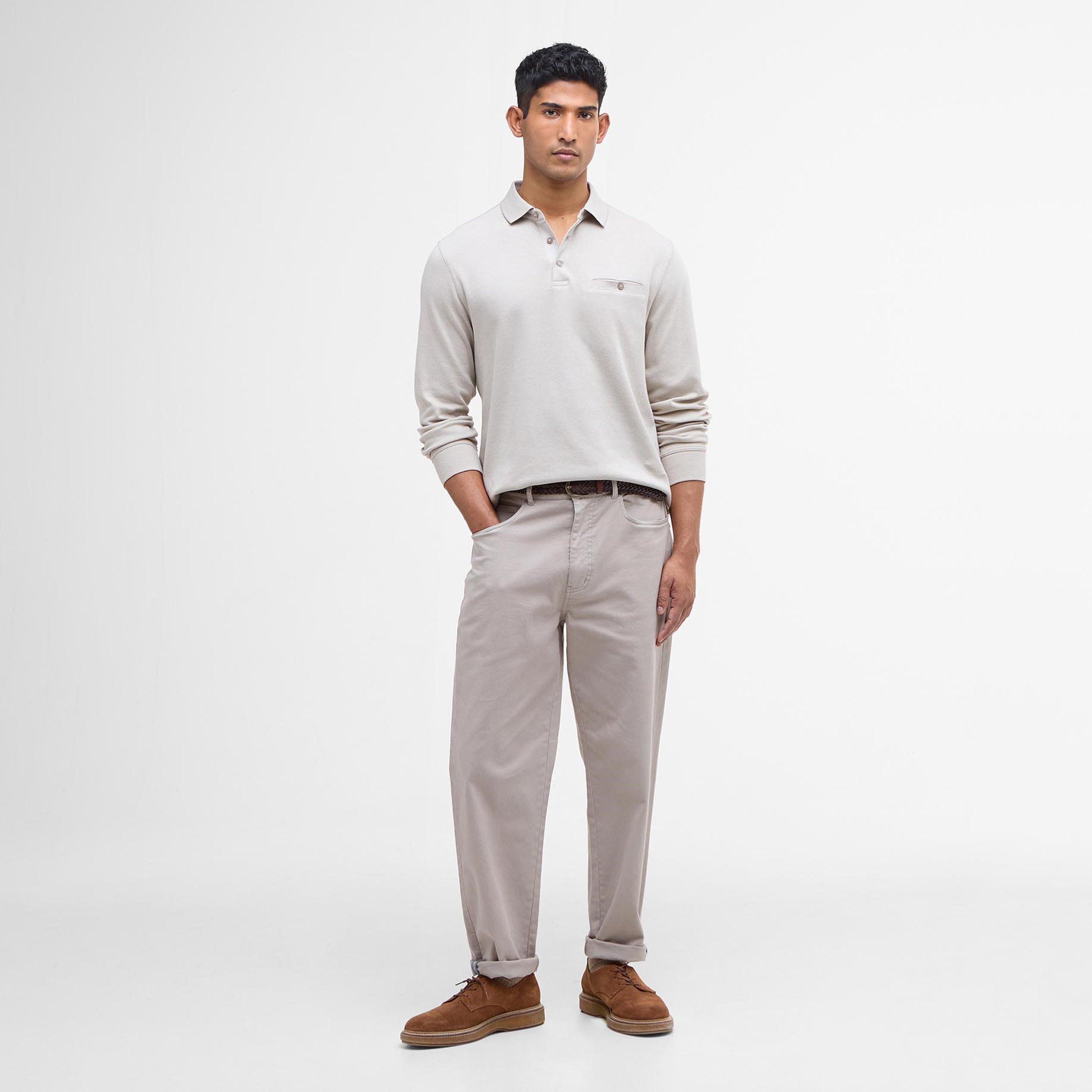 Stone ST17 - Barbour - Farmwell Tailored Long-Sleeved Polo Shirt - 6