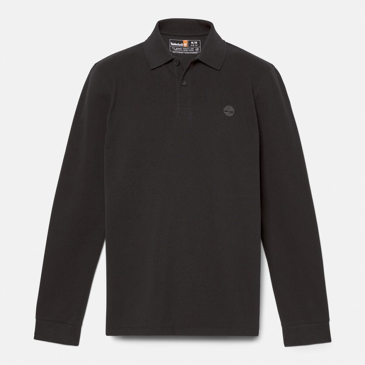 Black - Timberland - Men's Millers River Pique Long Sleeve Polo Shirt - 2
