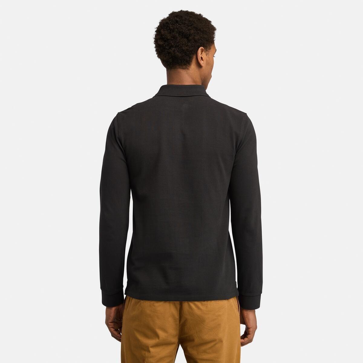 Black - Timberland - Men's Millers River Pique Long Sleeve Polo Shirt - 4