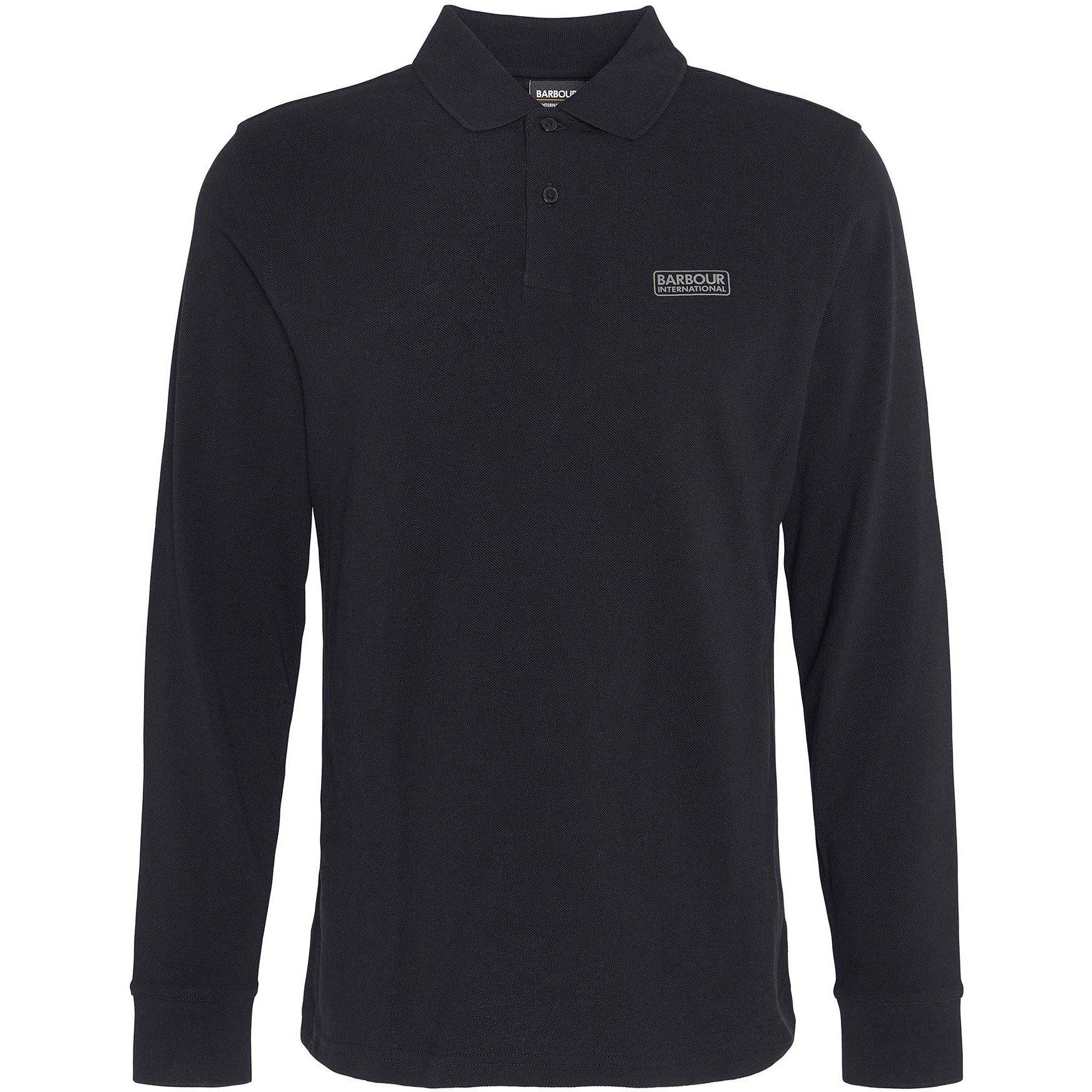 Black BK71 - Barbour International - Men's Long Sleeve Polo Shirt - 7