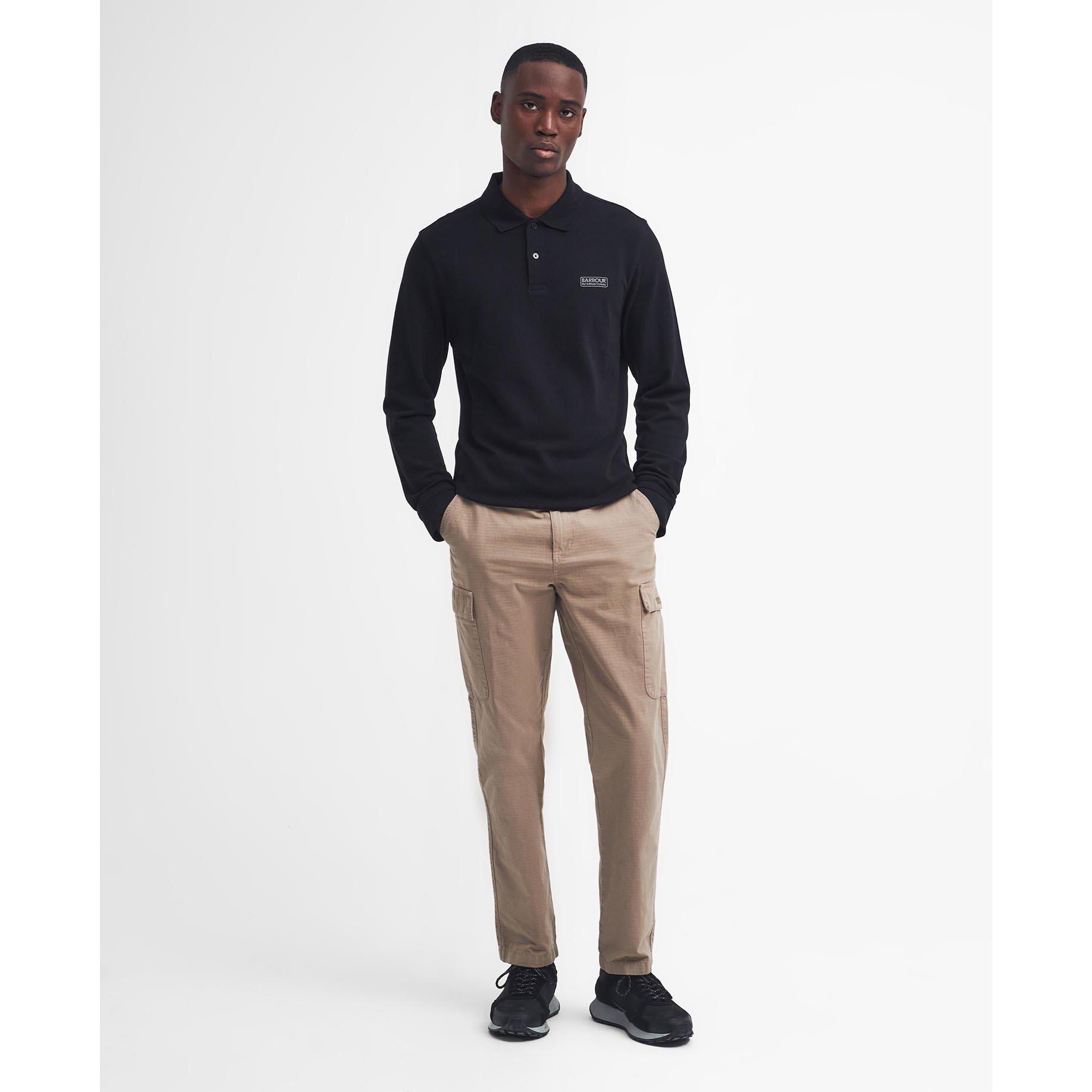 Black BK71 - Barbour International - Men's Long Sleeve Polo Shirt - 6