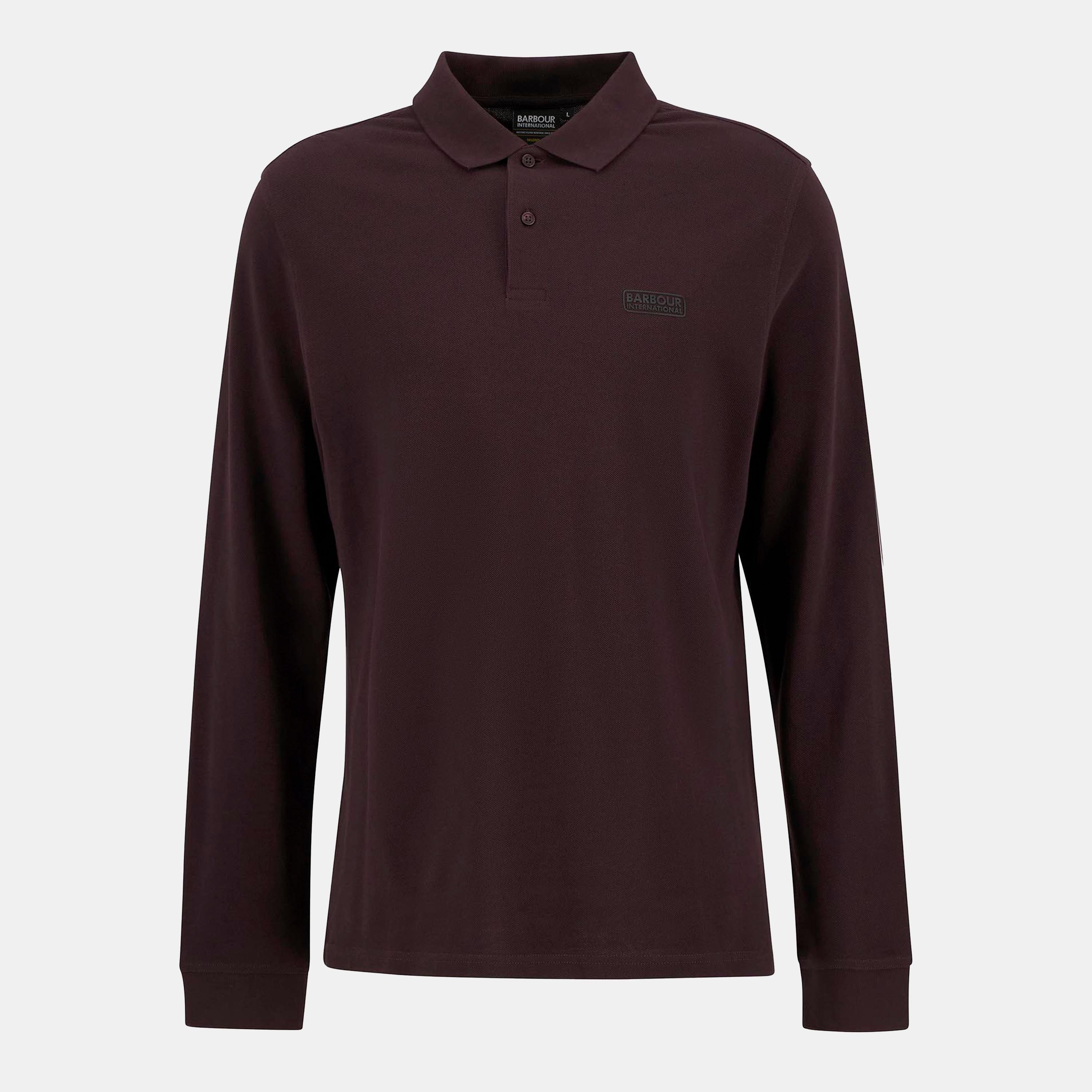 Java Red BR19 - Barbour International - Men's Long Sleeve Polo Shirt - 1