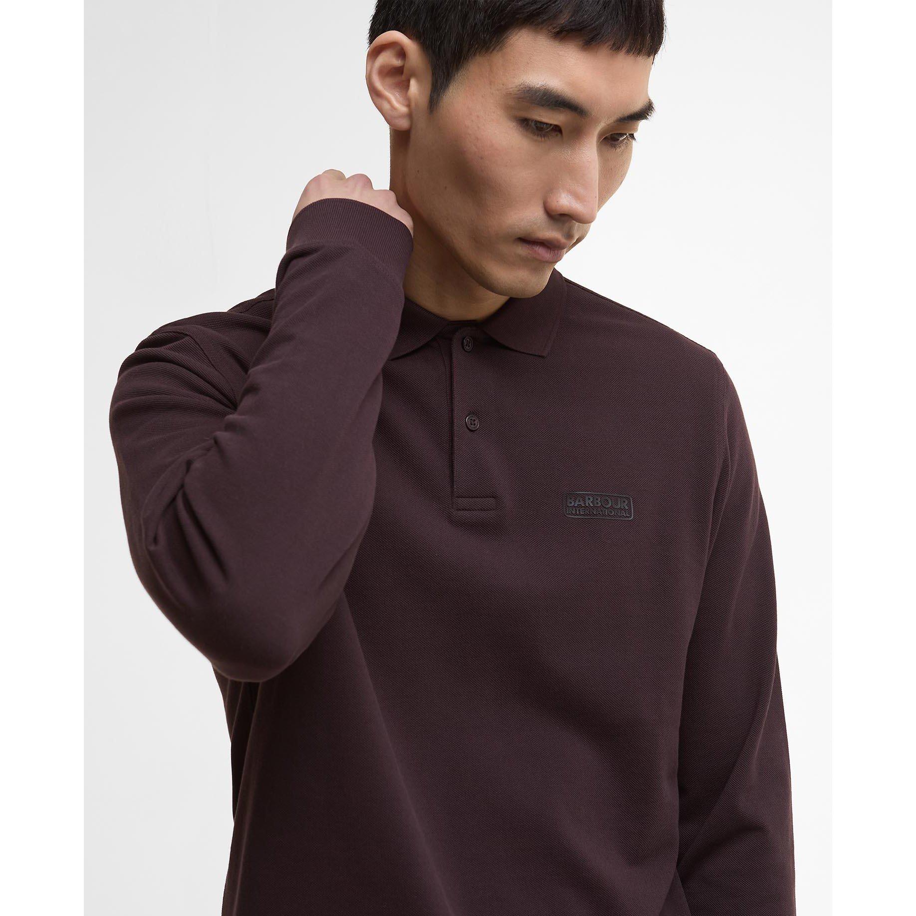 Java Red BR19 - Barbour International - Men's Long Sleeve Polo Shirt - 4