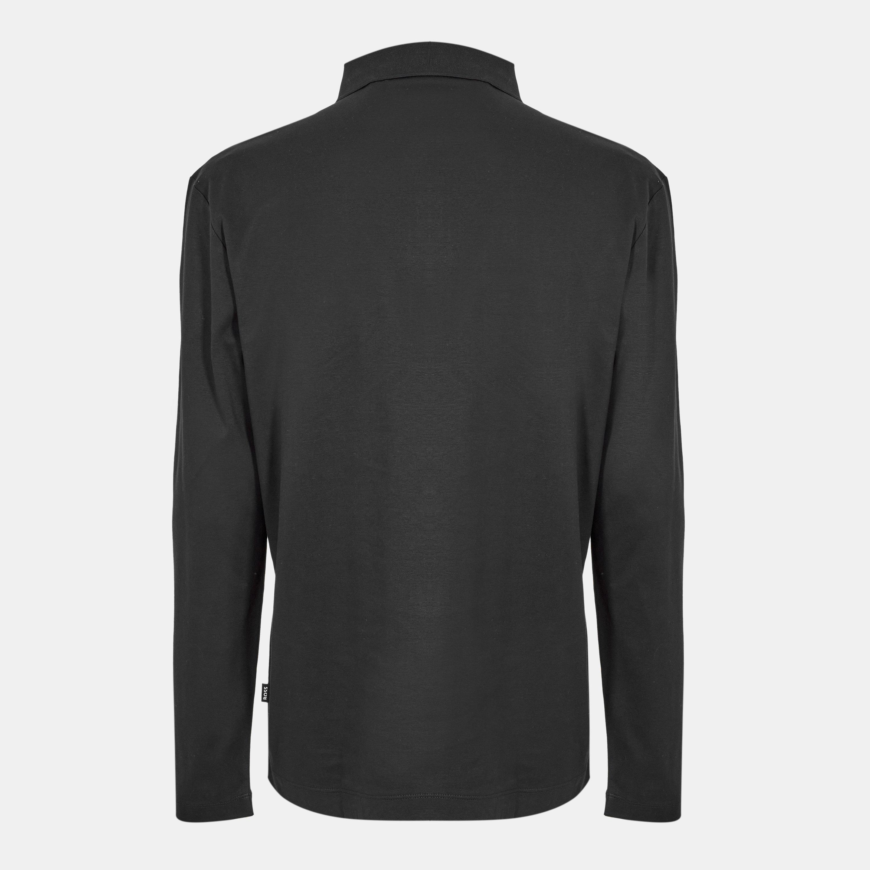 Black 002 - Boss - Men's HBB Paley Long-Sleeve Polo - 2