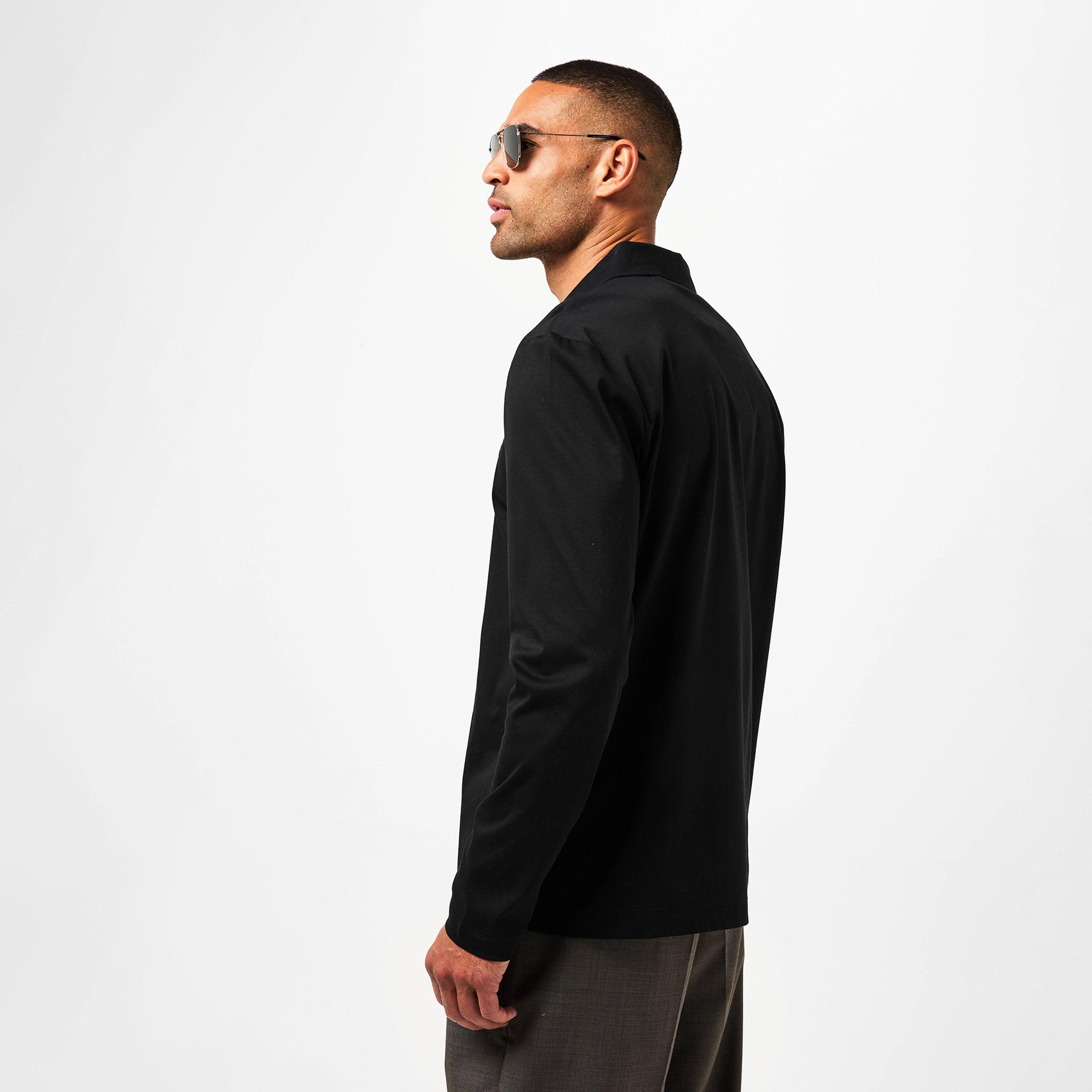 Black 002 - Boss - Men's HBB Paley Long-Sleeve Polo - 4