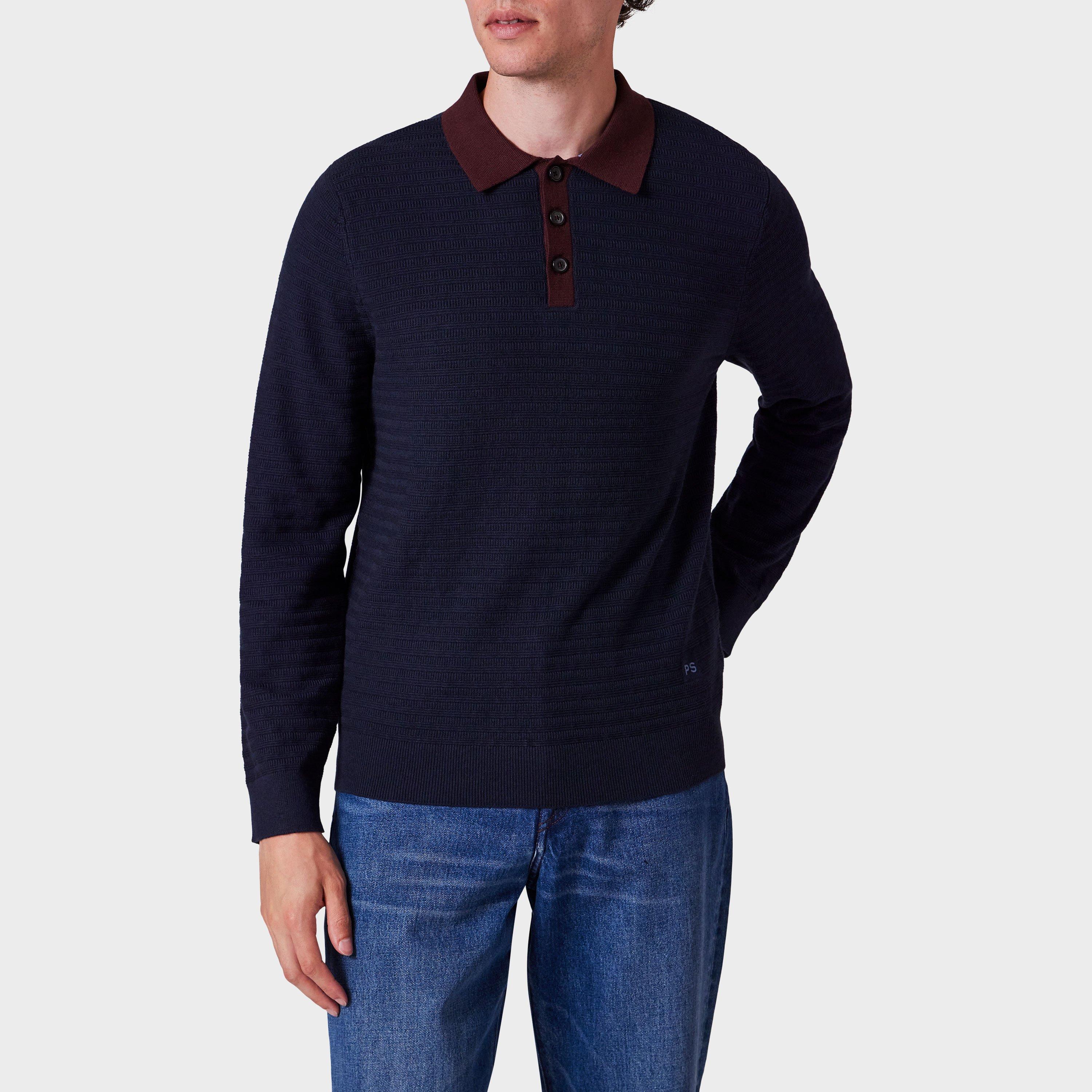 Blue 49 - PS Paul Smith - PS Knit LS Polo Sn54 - 2