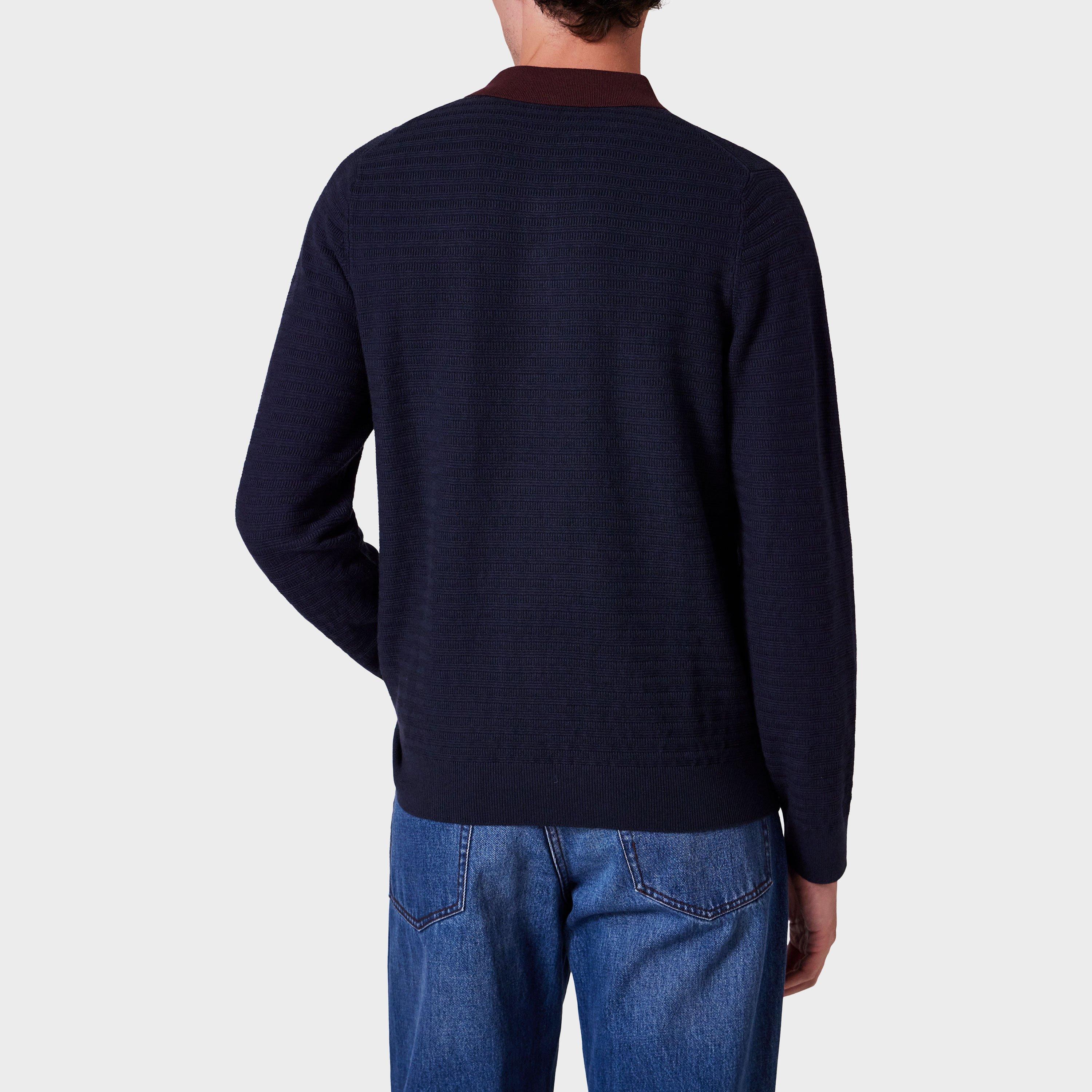 Blue 49 - PS Paul Smith - PS Knit LS Polo Sn54 - 3