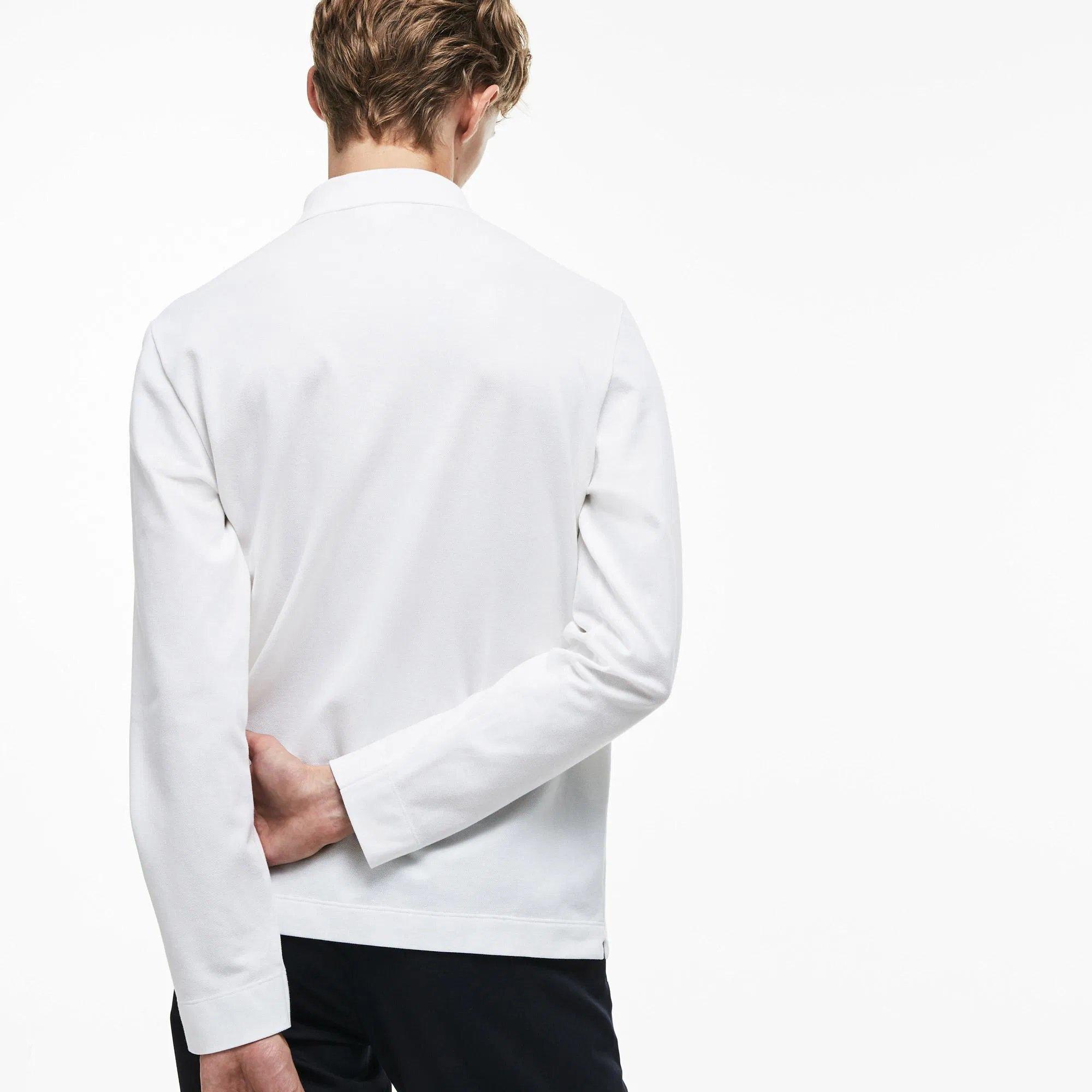 White - Lacoste - Men's Long-Sleeve Polo Shirt - 2