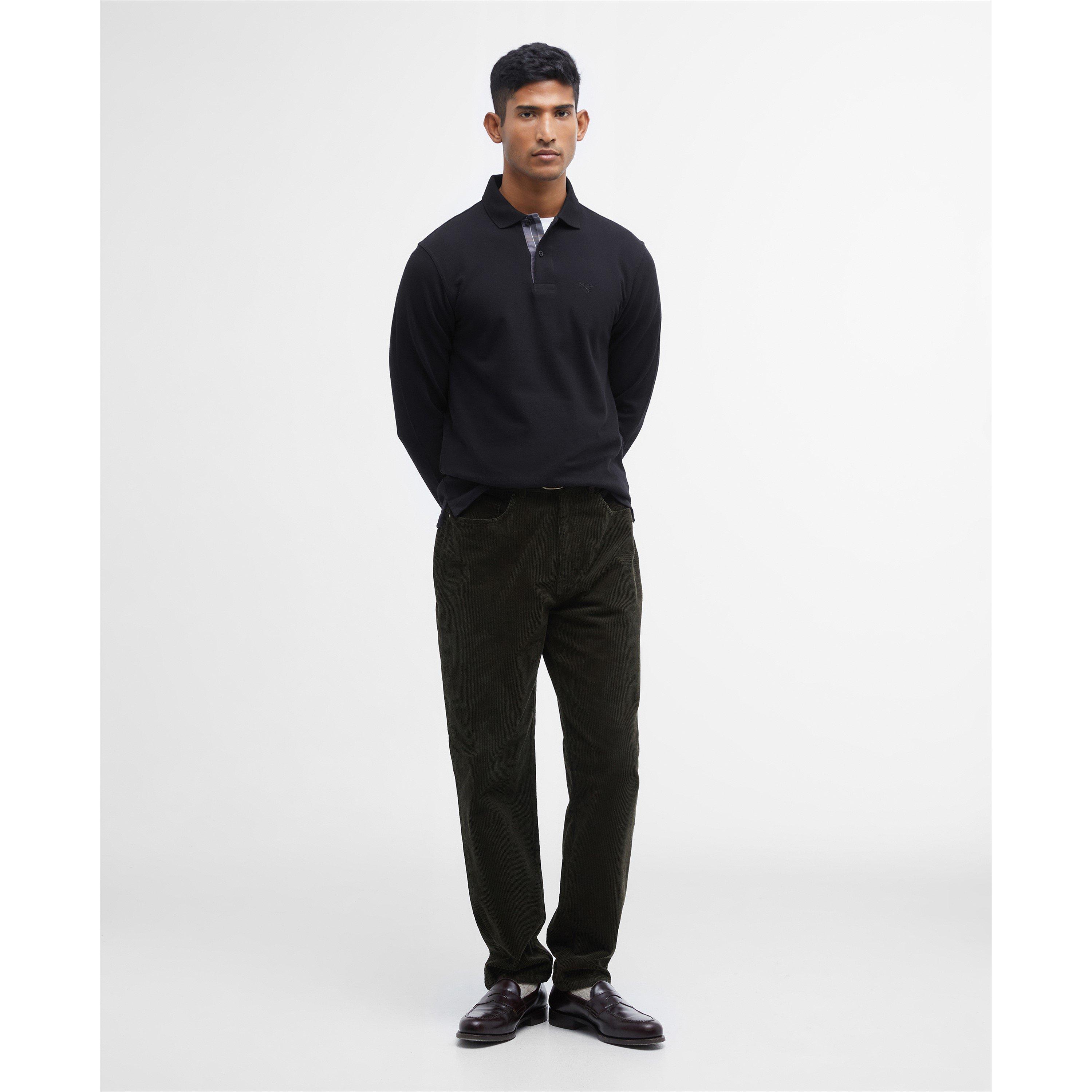 Black BK31 - Barbour - Mens Essentials Long Sleeve Polo Shirt - 6