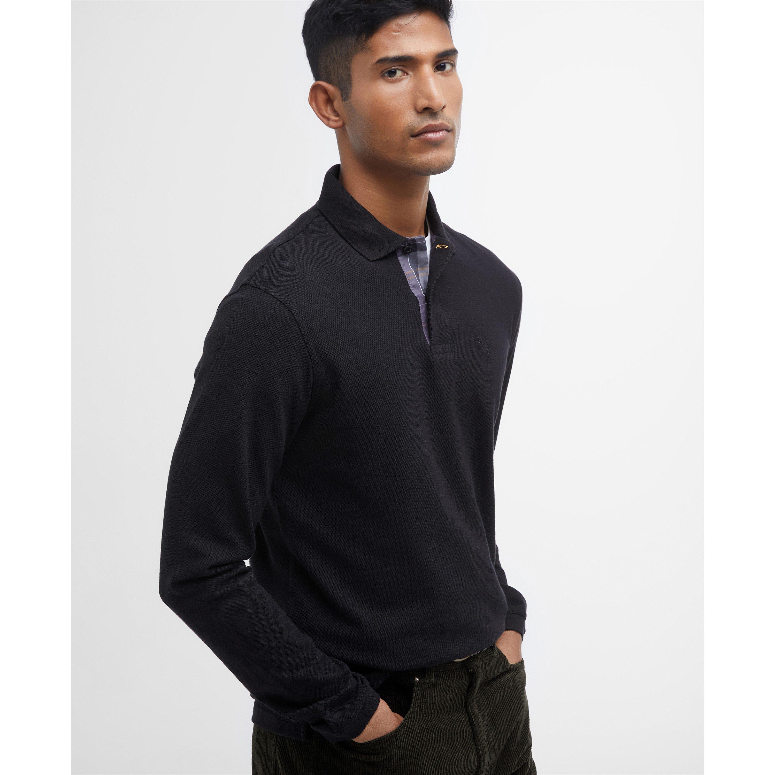 Black BK31 - Barbour - Mens Essentials Long Sleeve Polo Shirt - 4