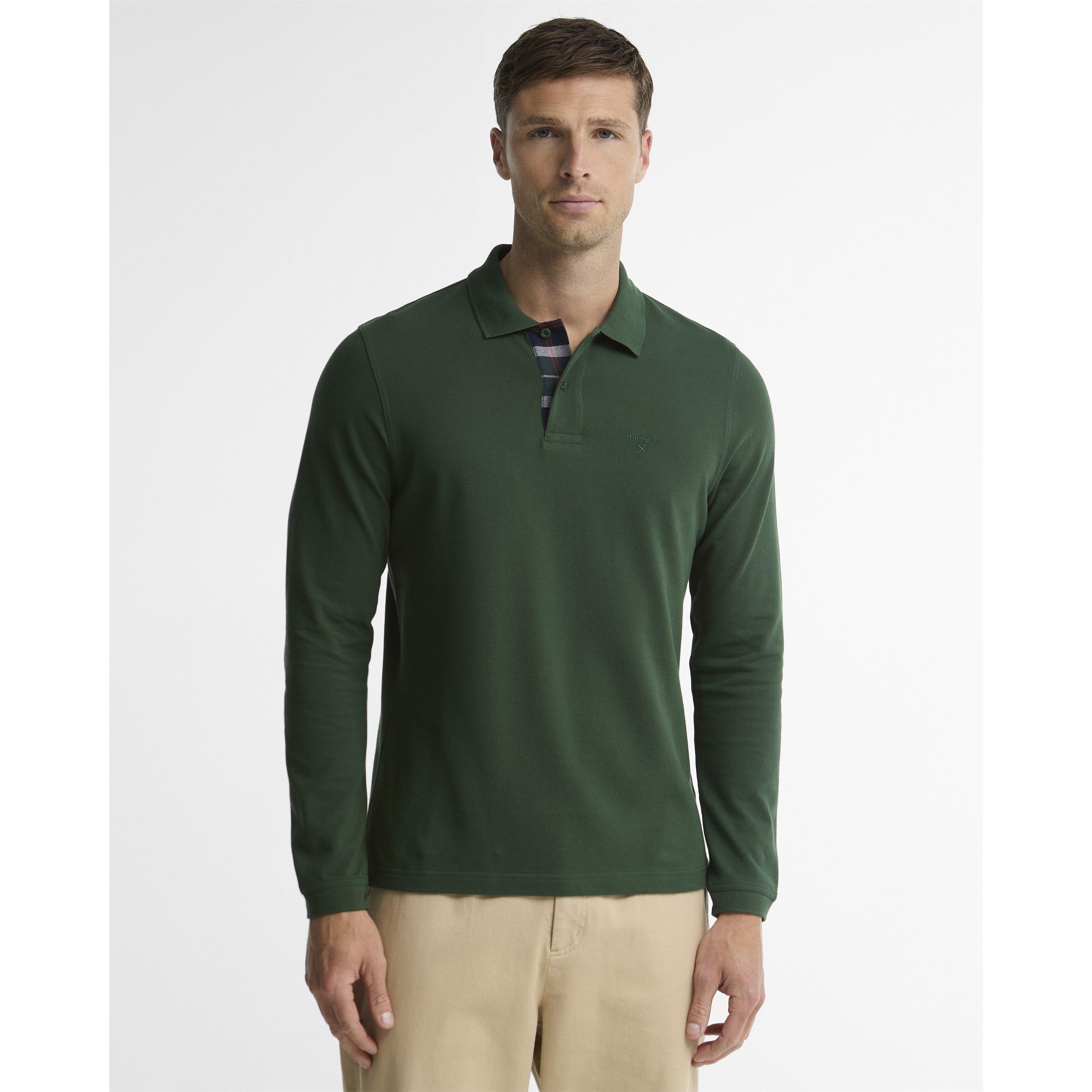 Mens Essentials Long Sleeve Polo Shirt