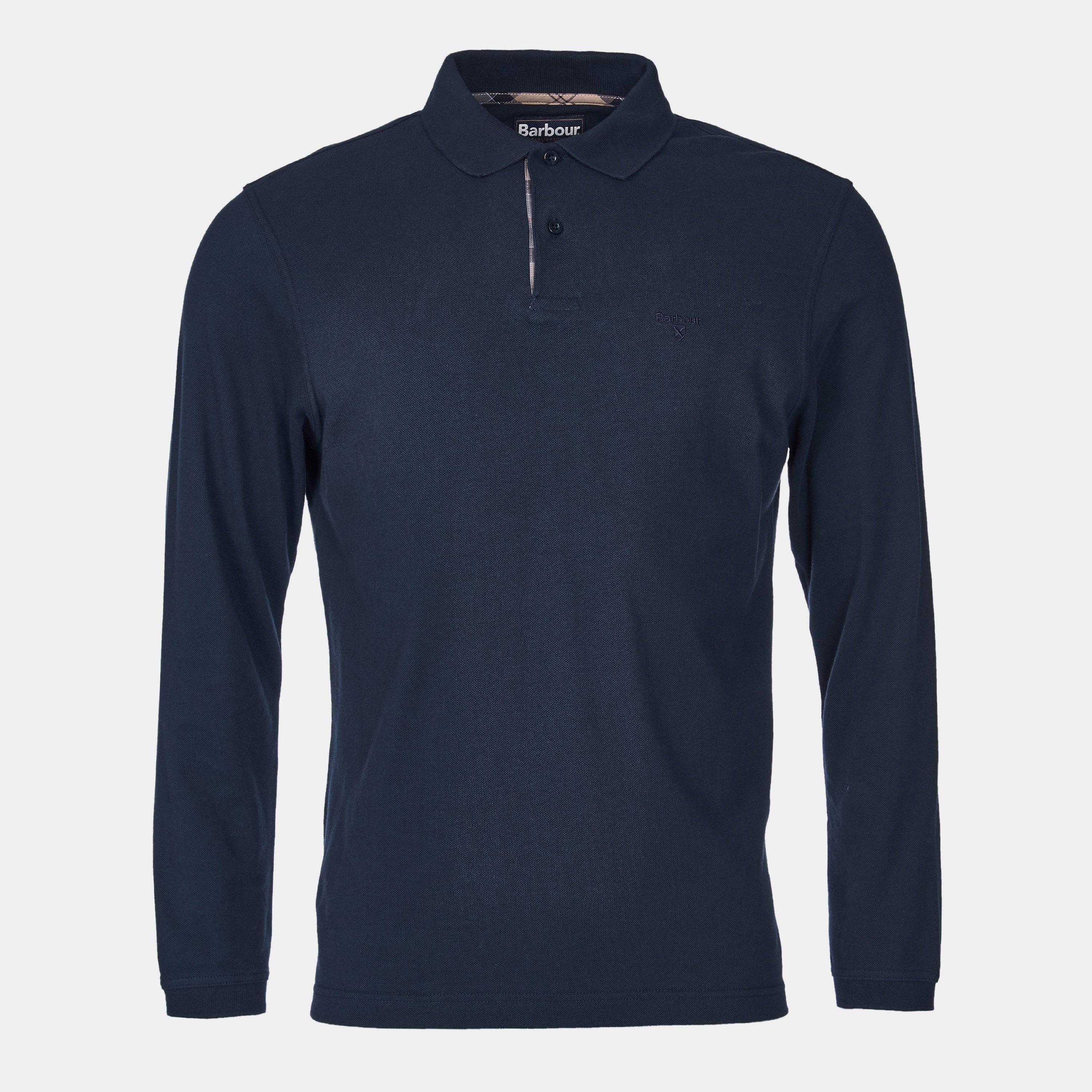 Barbour Mens Essentials Long Sleeve Polo Shirt - Navy NY91 - L