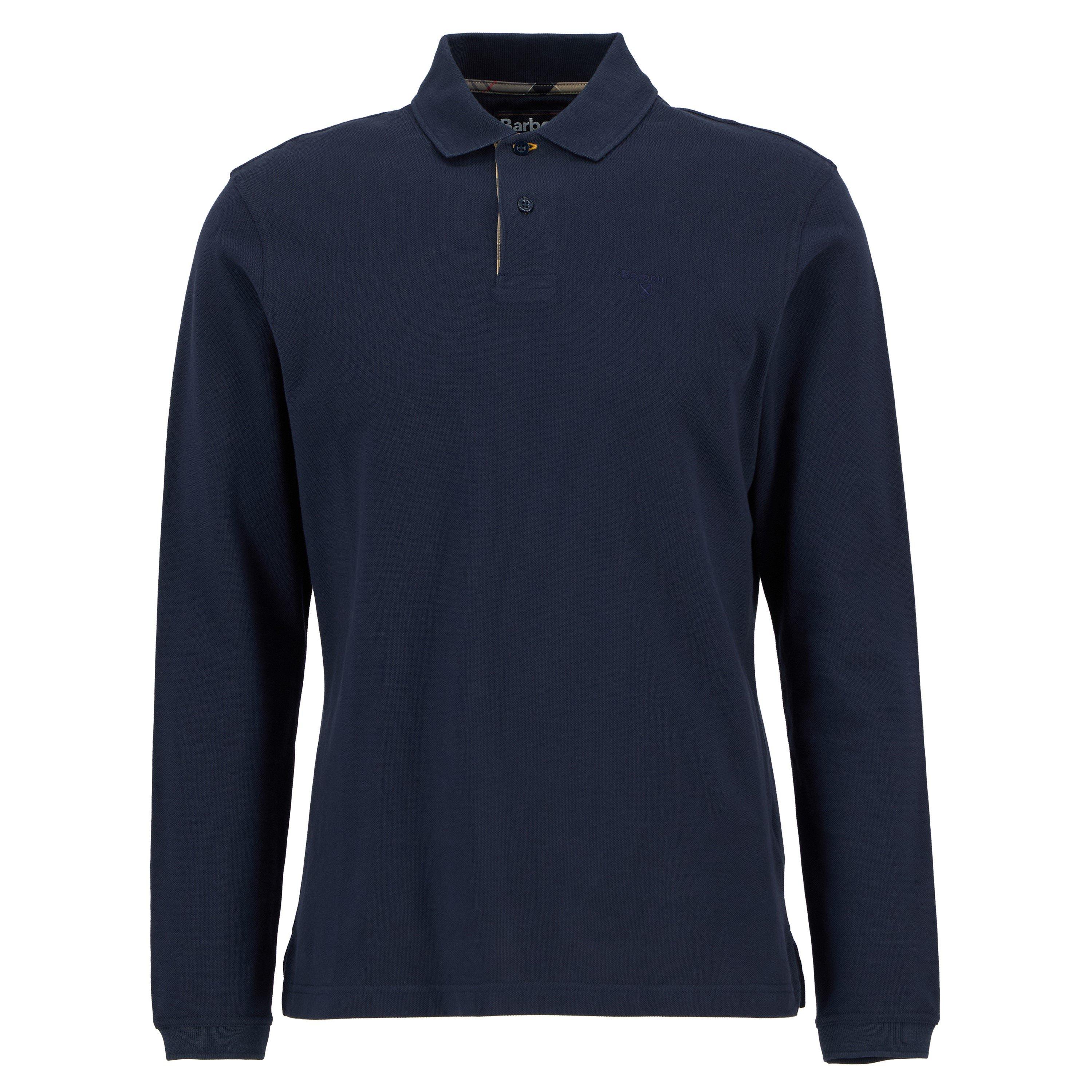 Navy NY91 - Barbour - Mens Essentials Long Sleeve Polo Shirt - 1