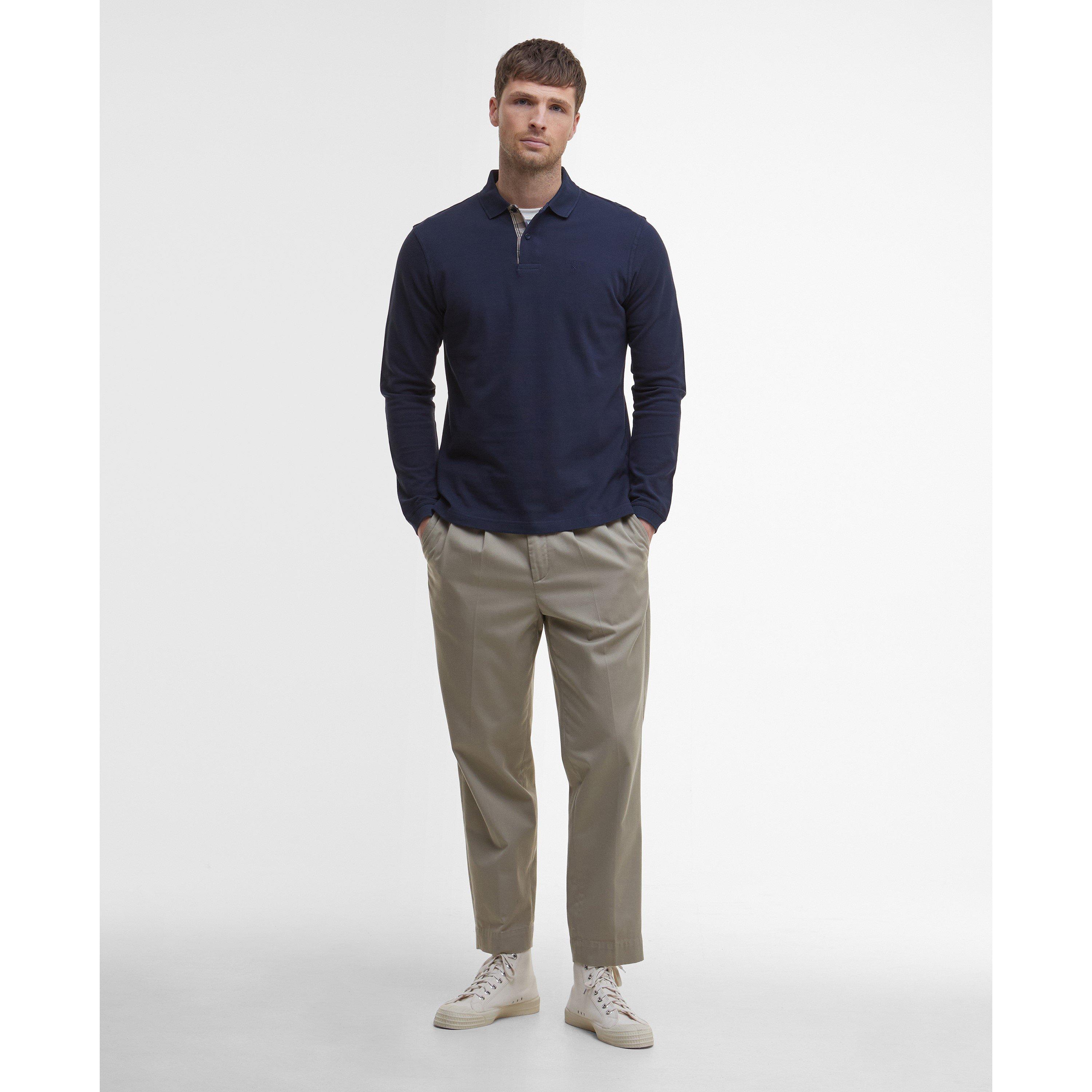 Navy NY91 - Barbour - Mens Essentials Long Sleeve Polo Shirt - 7