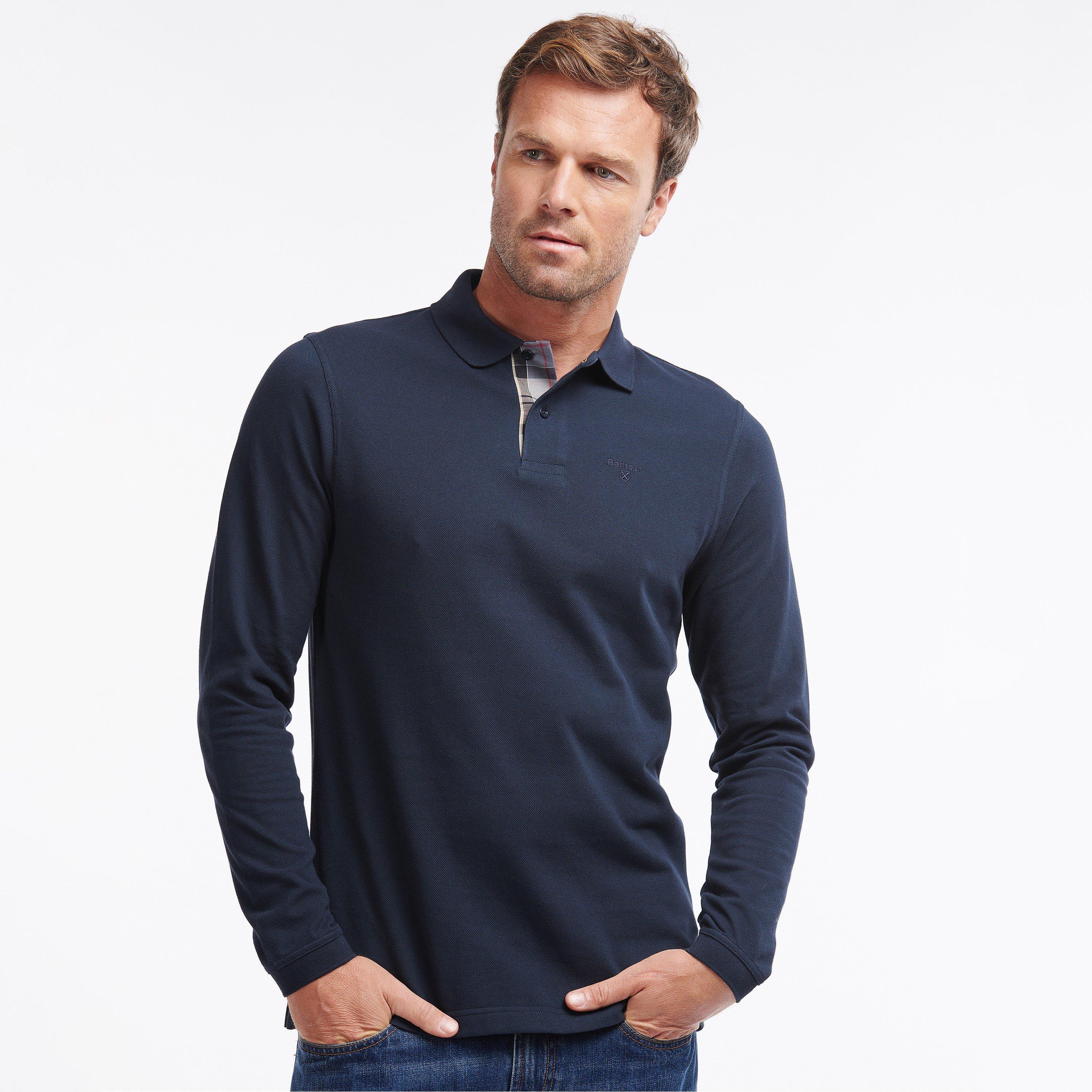 Navy NY91 - Barbour - Men's Cotton Long Sleeve Polo Shirt - 2