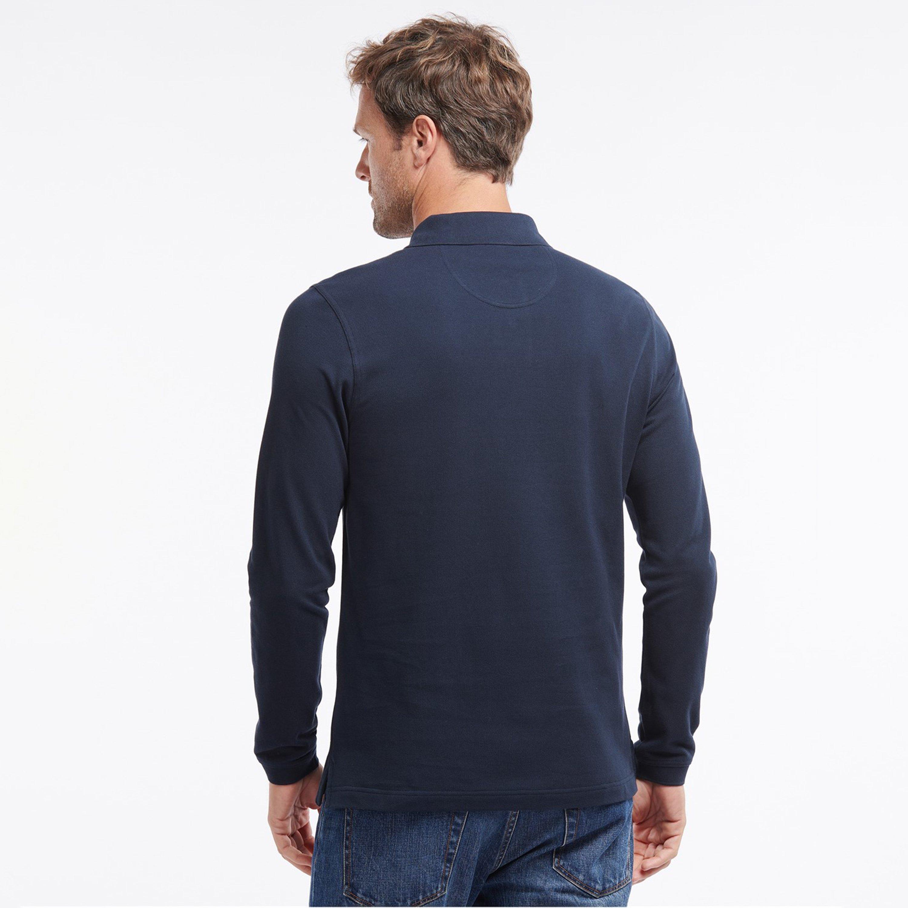 Navy NY91 - Barbour - Men's Cotton Long Sleeve Polo Shirt - 3