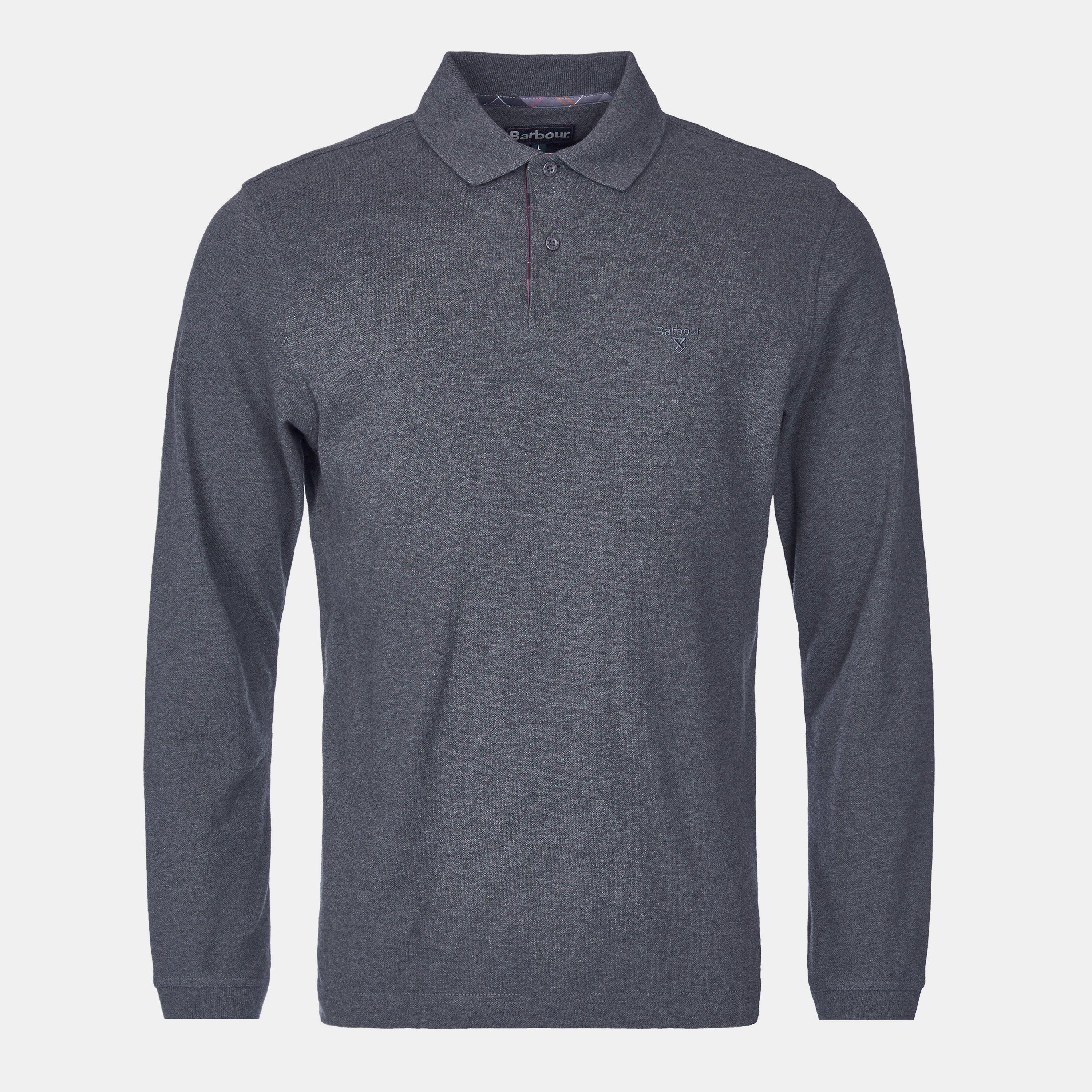 Slate Marl GY73 - Barbour - Mens Essentials Long Sleeve Polo Shirt - 1
