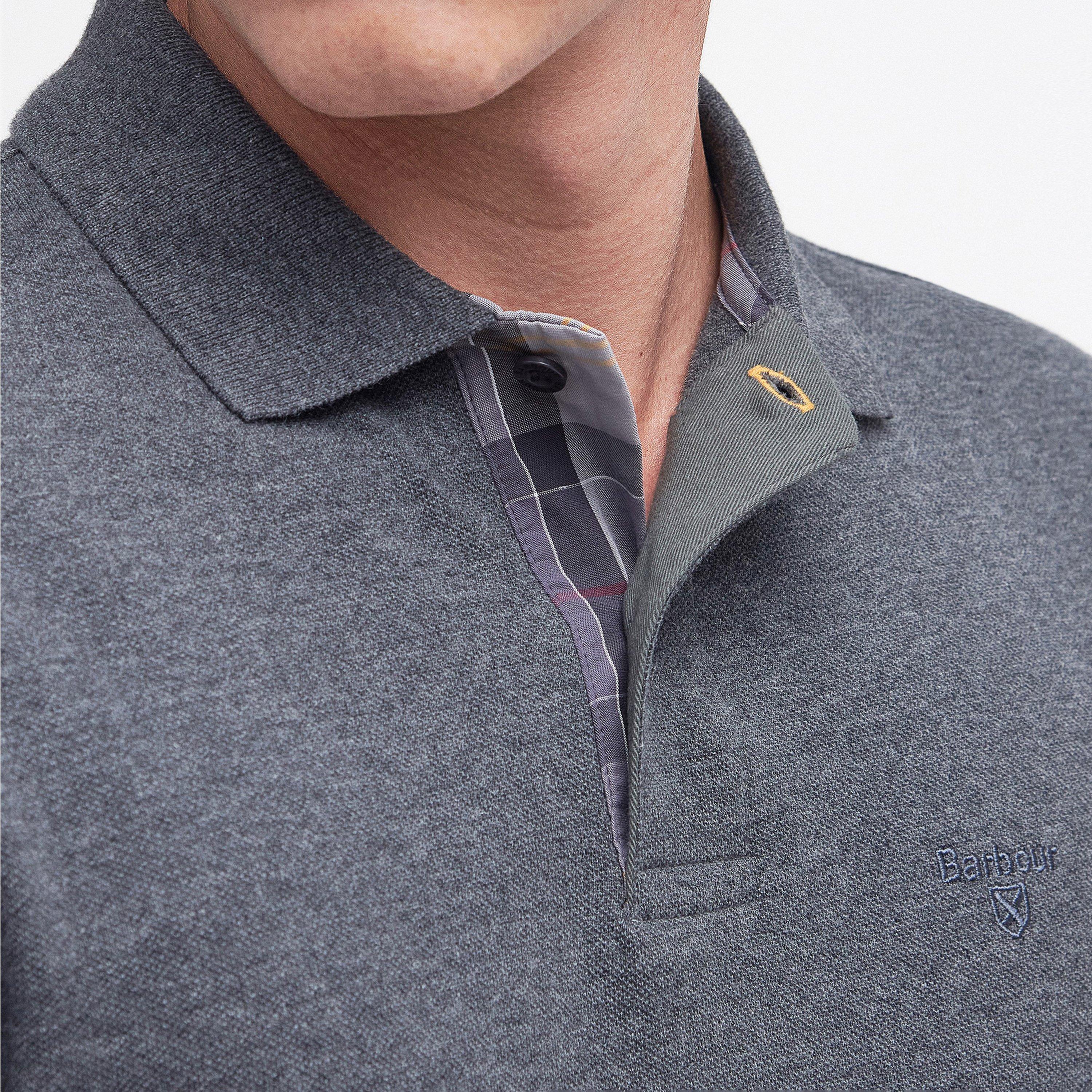 Slate Marl GY73 - Barbour - Mens Essentials Long Sleeve Polo Shirt - 4