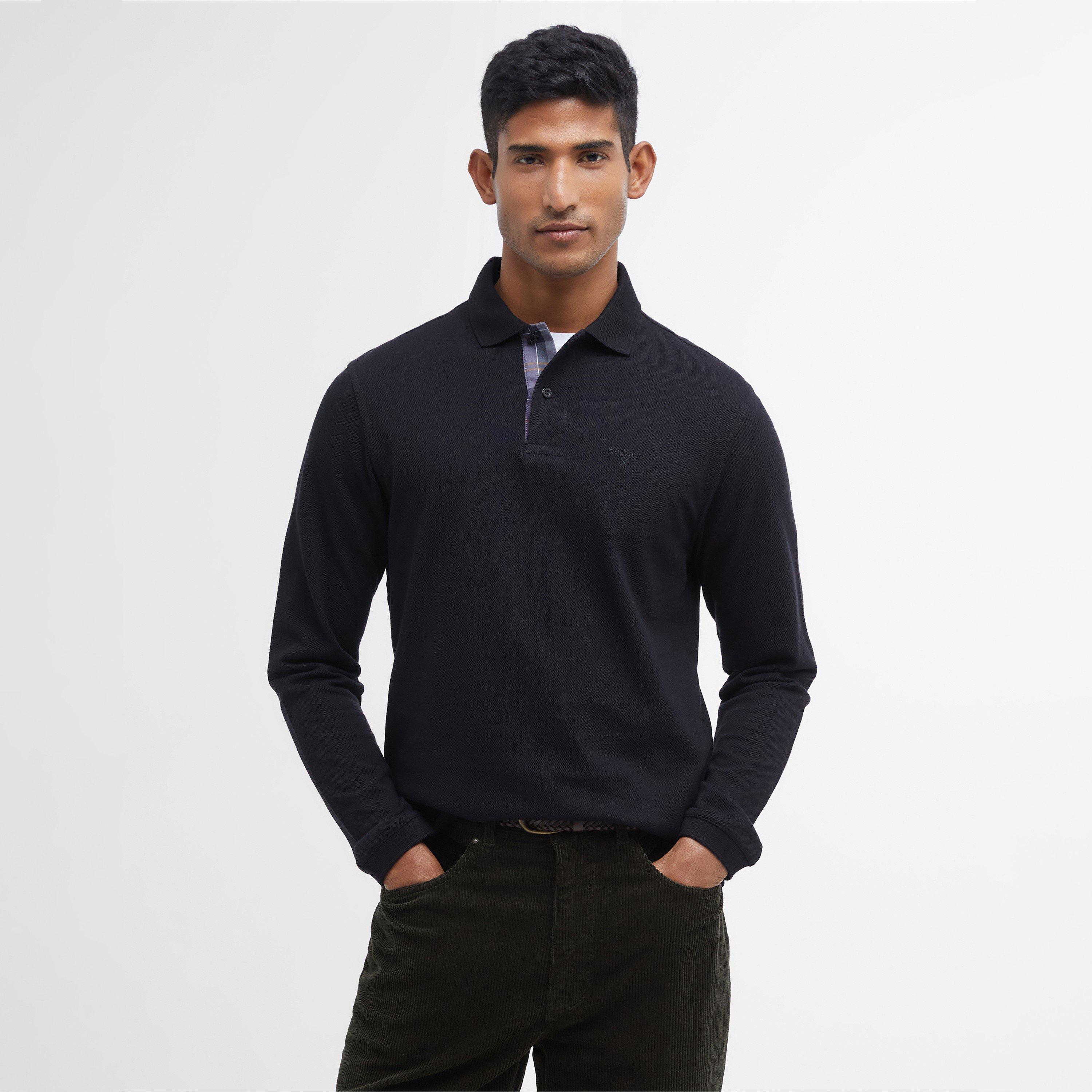 Black BK31 - Barbour - Mens Essentials Long Sleeve Polo Shirt - 2