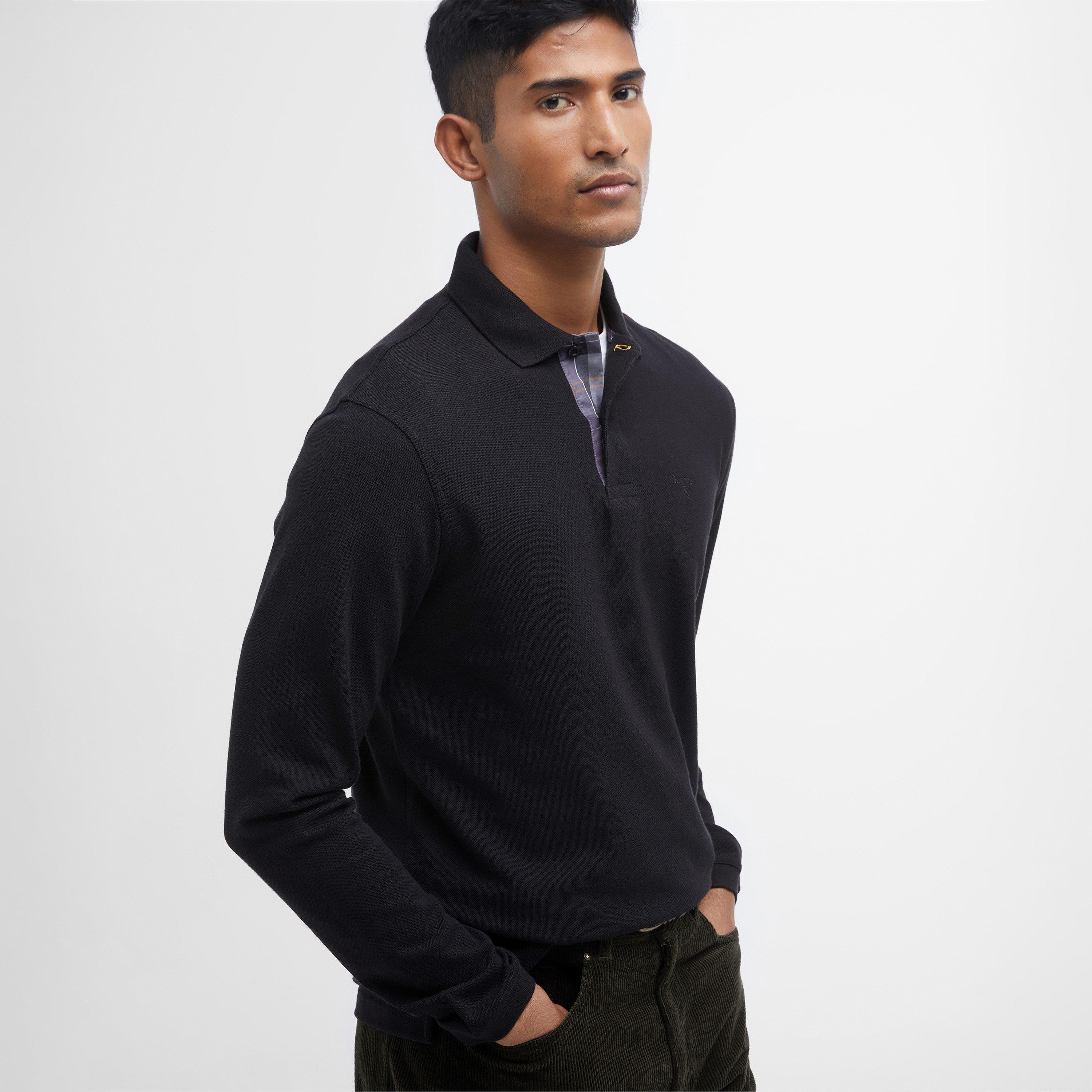 Black BK31 - Barbour - Mens Essentials Long Sleeve Polo Shirt - 4