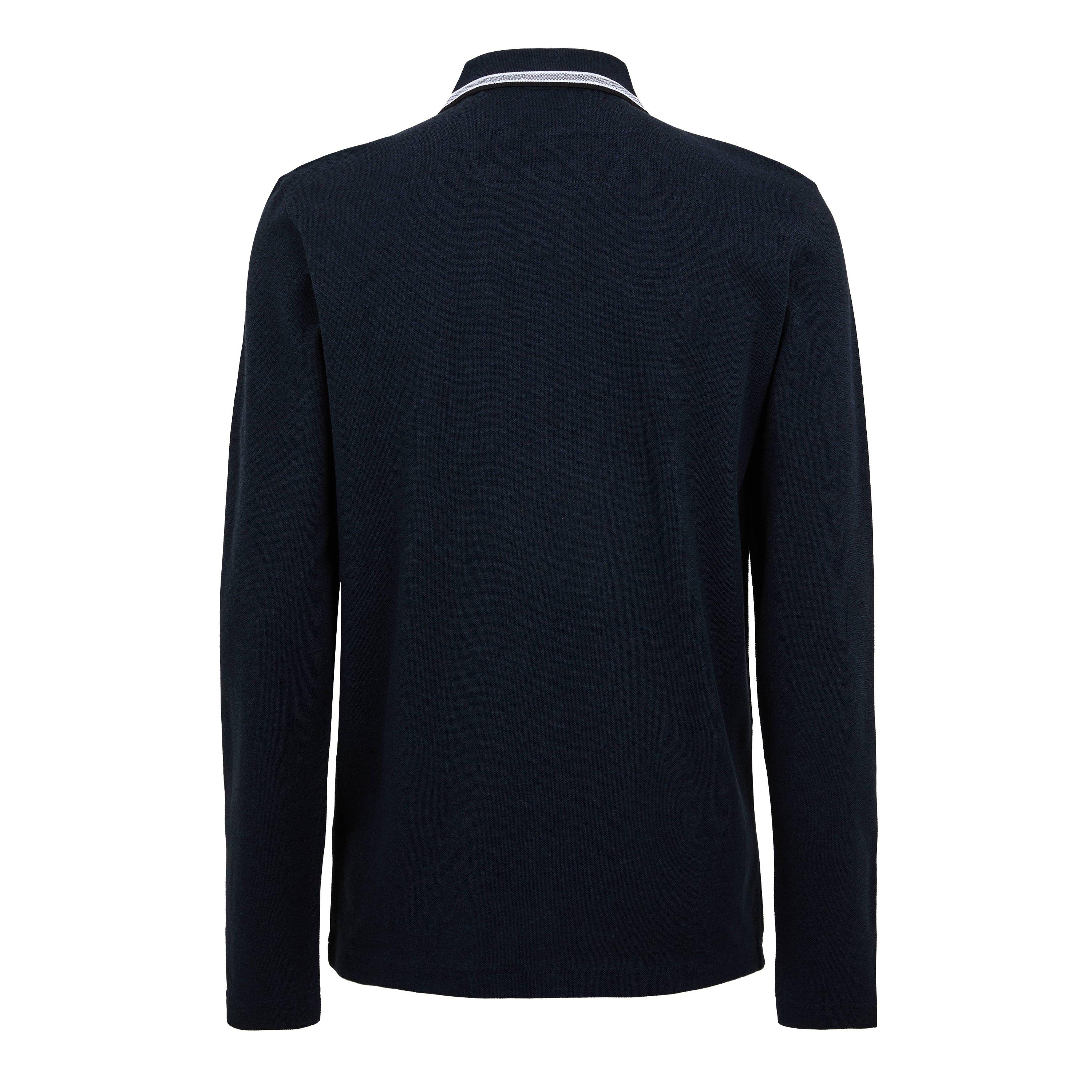 Navy - Boss - Mens BOSS GREEN Long-Sleeve Polo Top with Logo Detail (Plisy) - 2