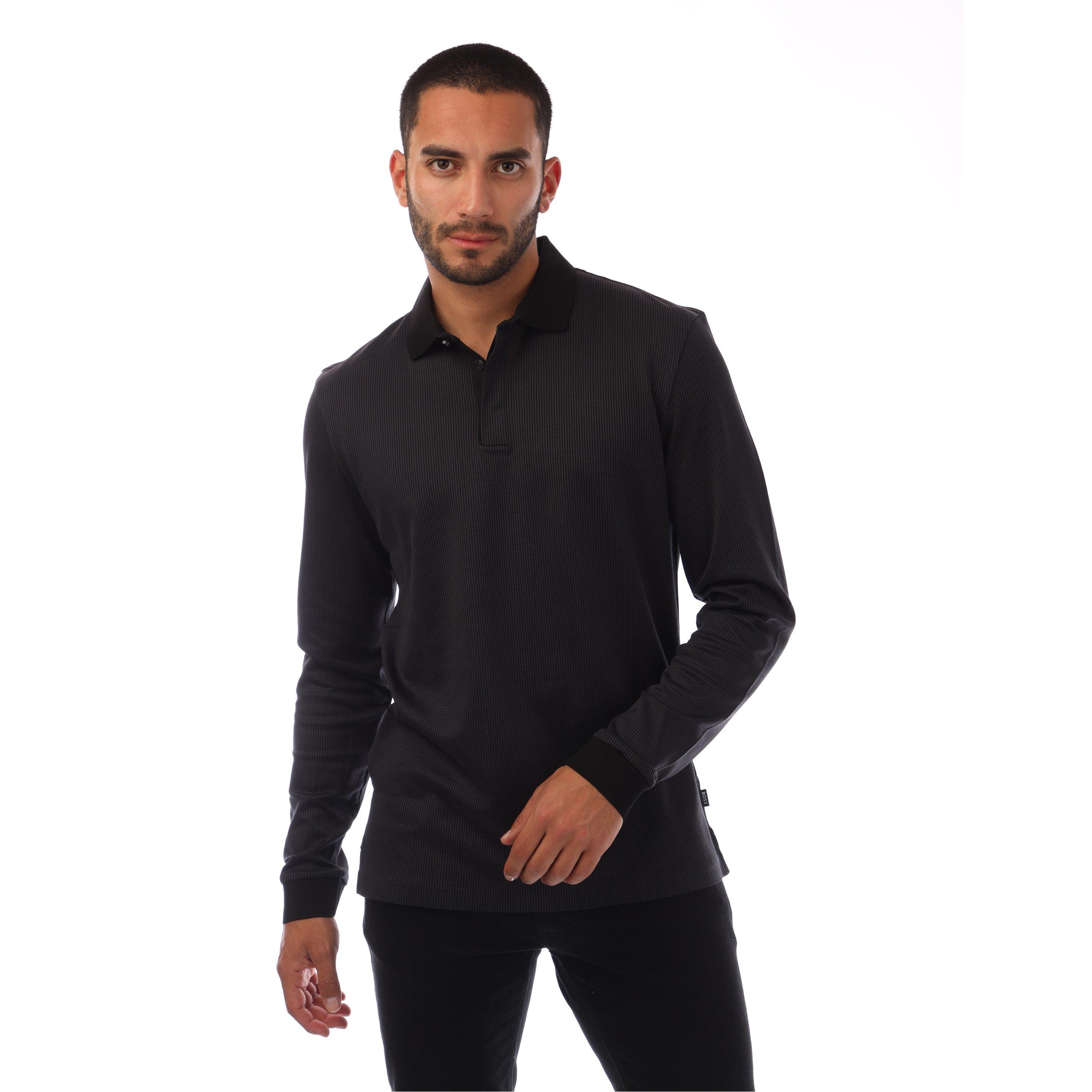 Black - Boss - H-Pado 431 Long-Sleeve Polo Shirt - 1