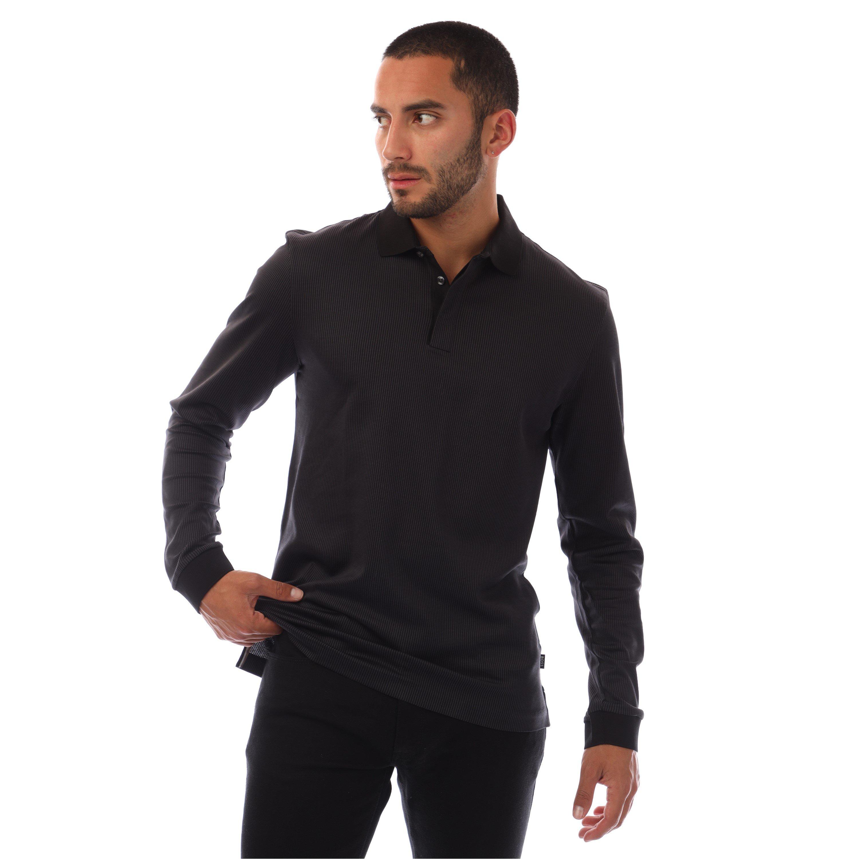 Black - Boss - H-Pado 431 Long-Sleeve Polo Shirt - 2