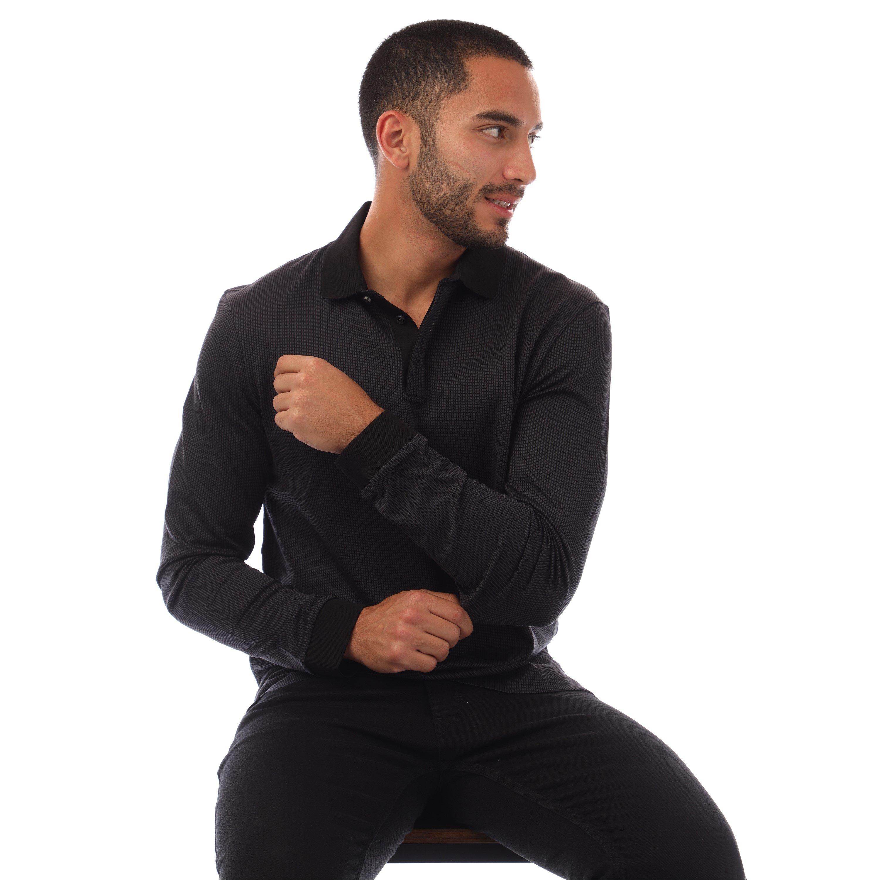 Black - Boss - H-Pado 431 Long-Sleeve Polo Shirt - 4