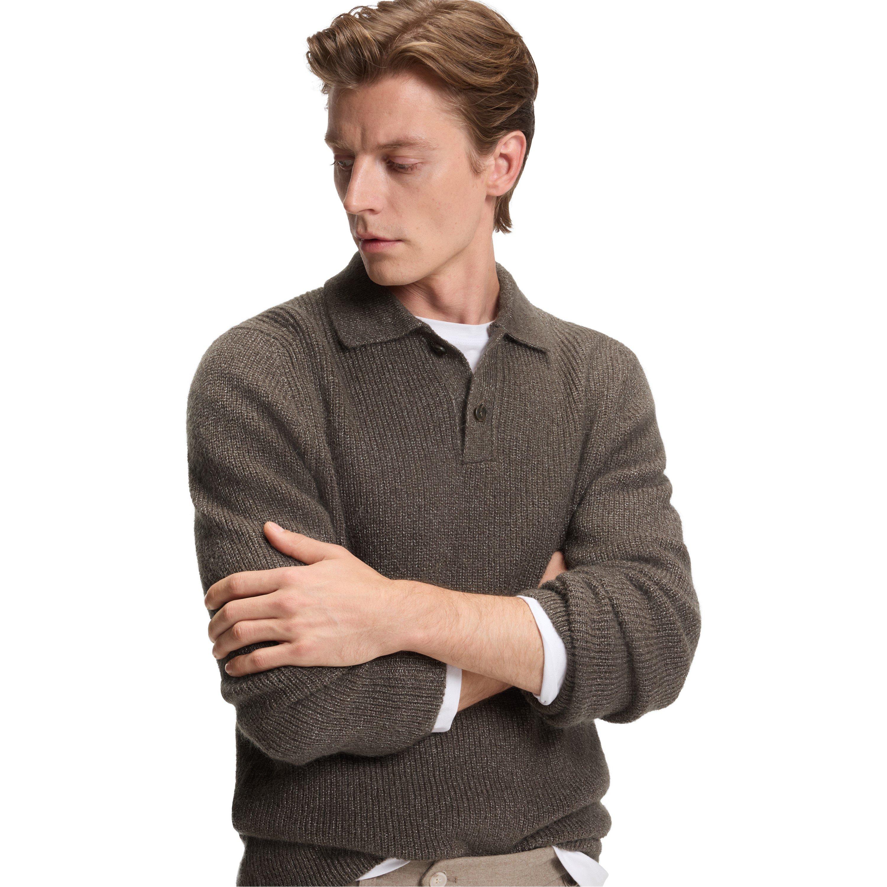 Brown 244 - Boss - Men's Hacero Double Breasted Design Polo - 2