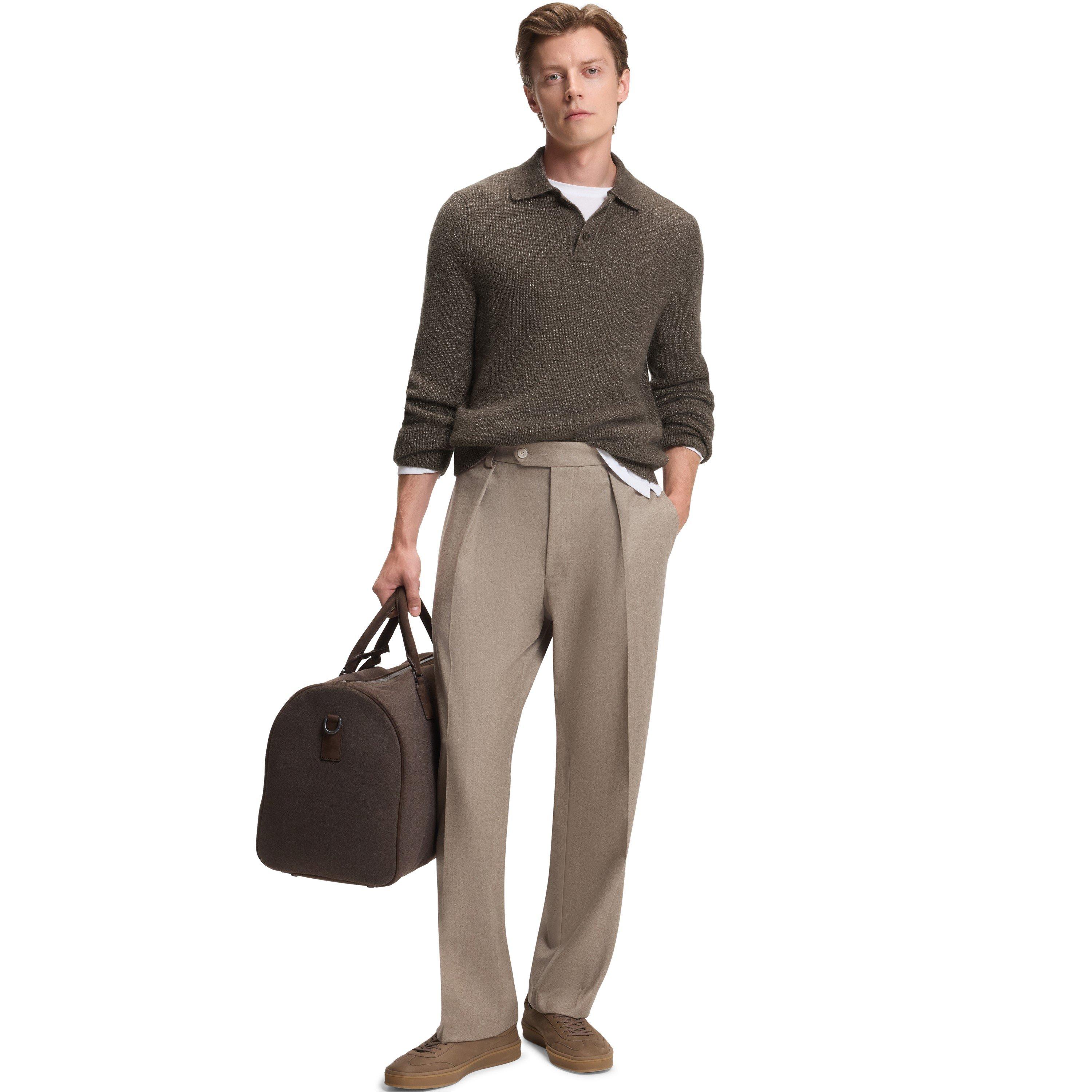 Brown 244 - Boss - Men's Hacero Double Breasted Design Polo - 3