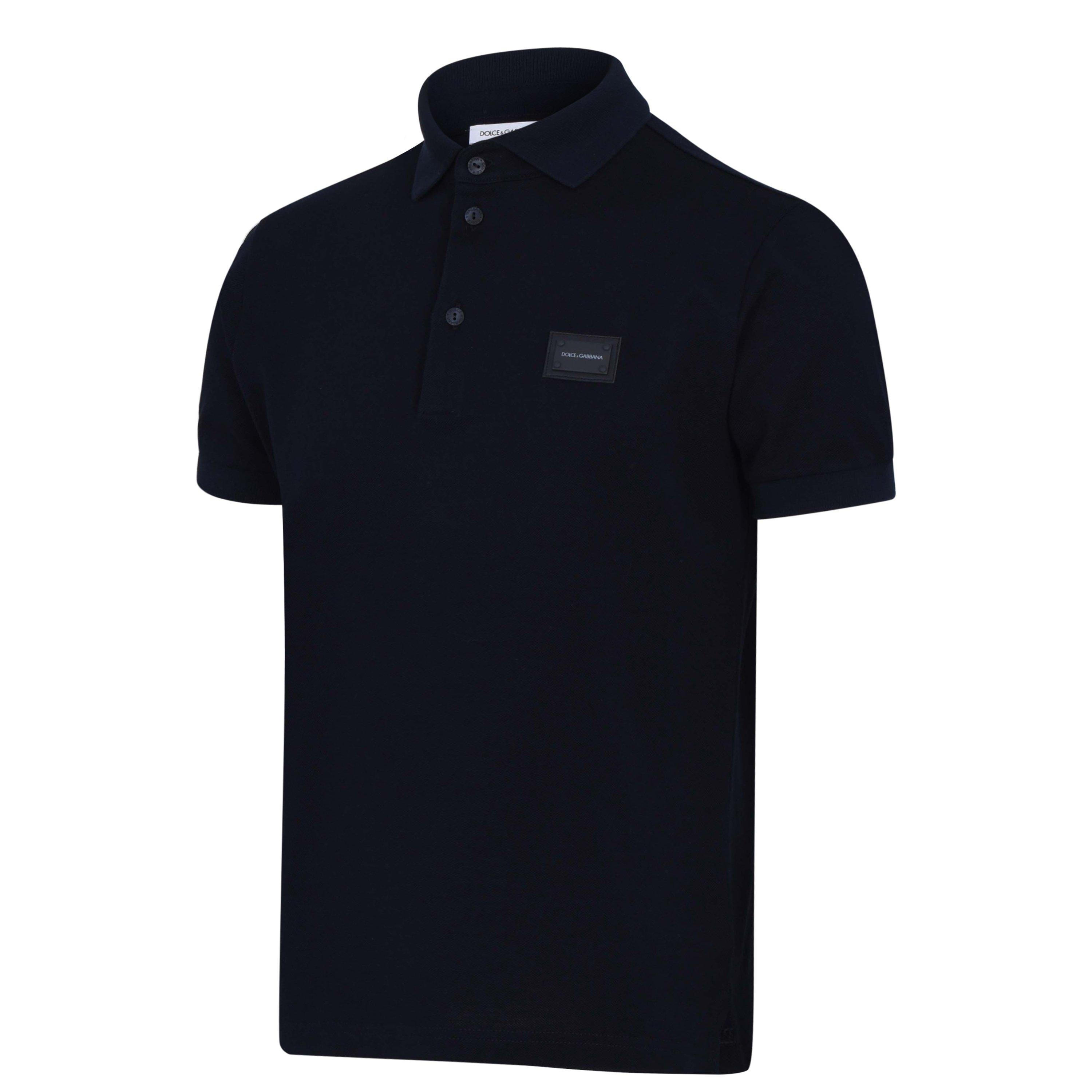 Blue B0665 - Dolce and Gabbana - Junior Boys Short Sleeve Plaque Polo Shirt - 3