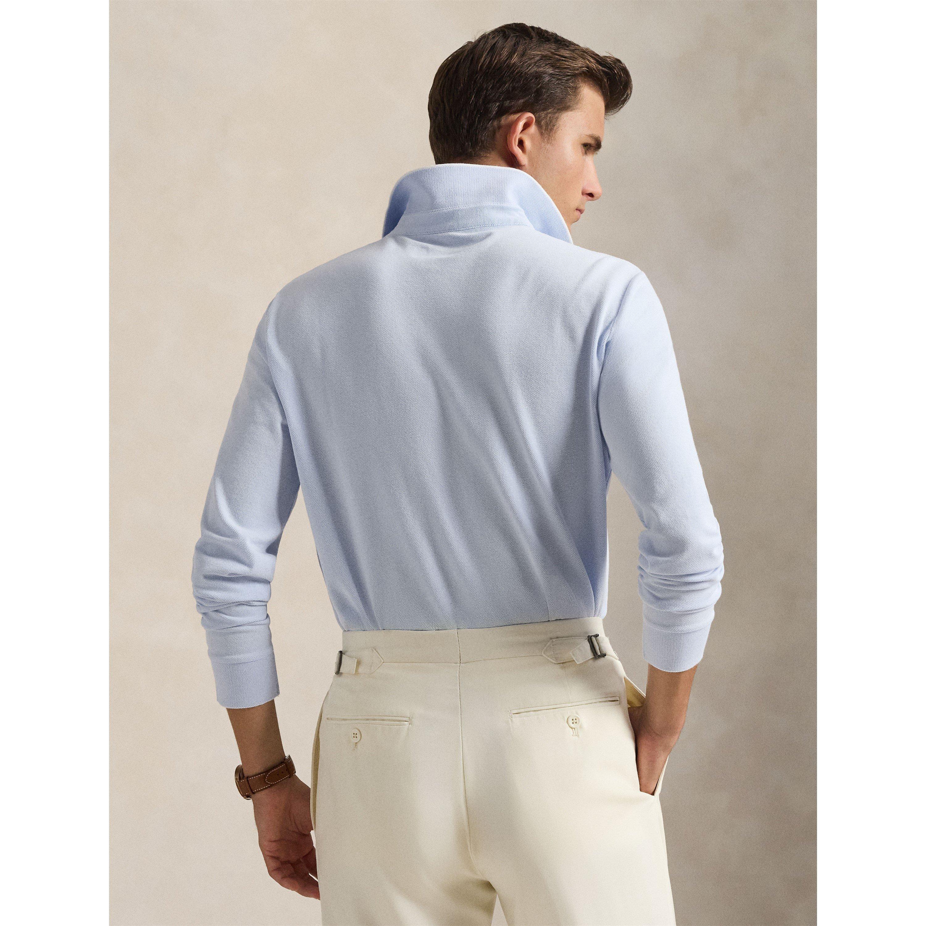 Office Blue/Wht - Polo Ralph Lauren - Men's TipMesh Long Sleeve Shirt - 3