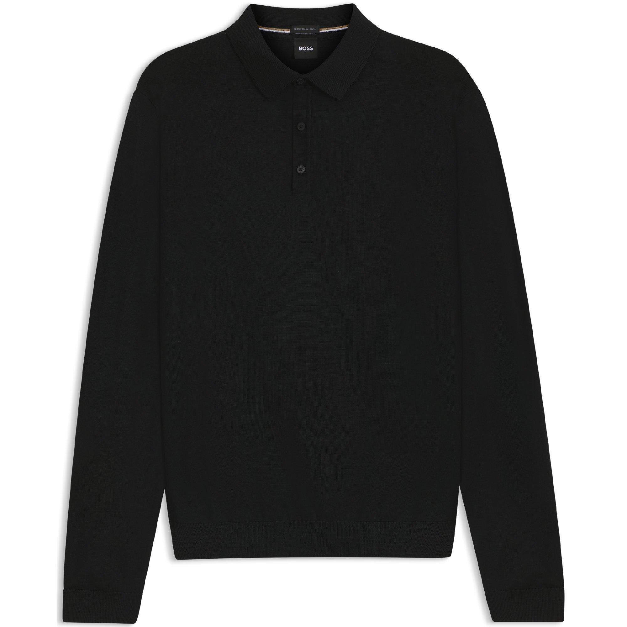 Black - Boss - Men's Lancione Long-Sleeve Polo - 4