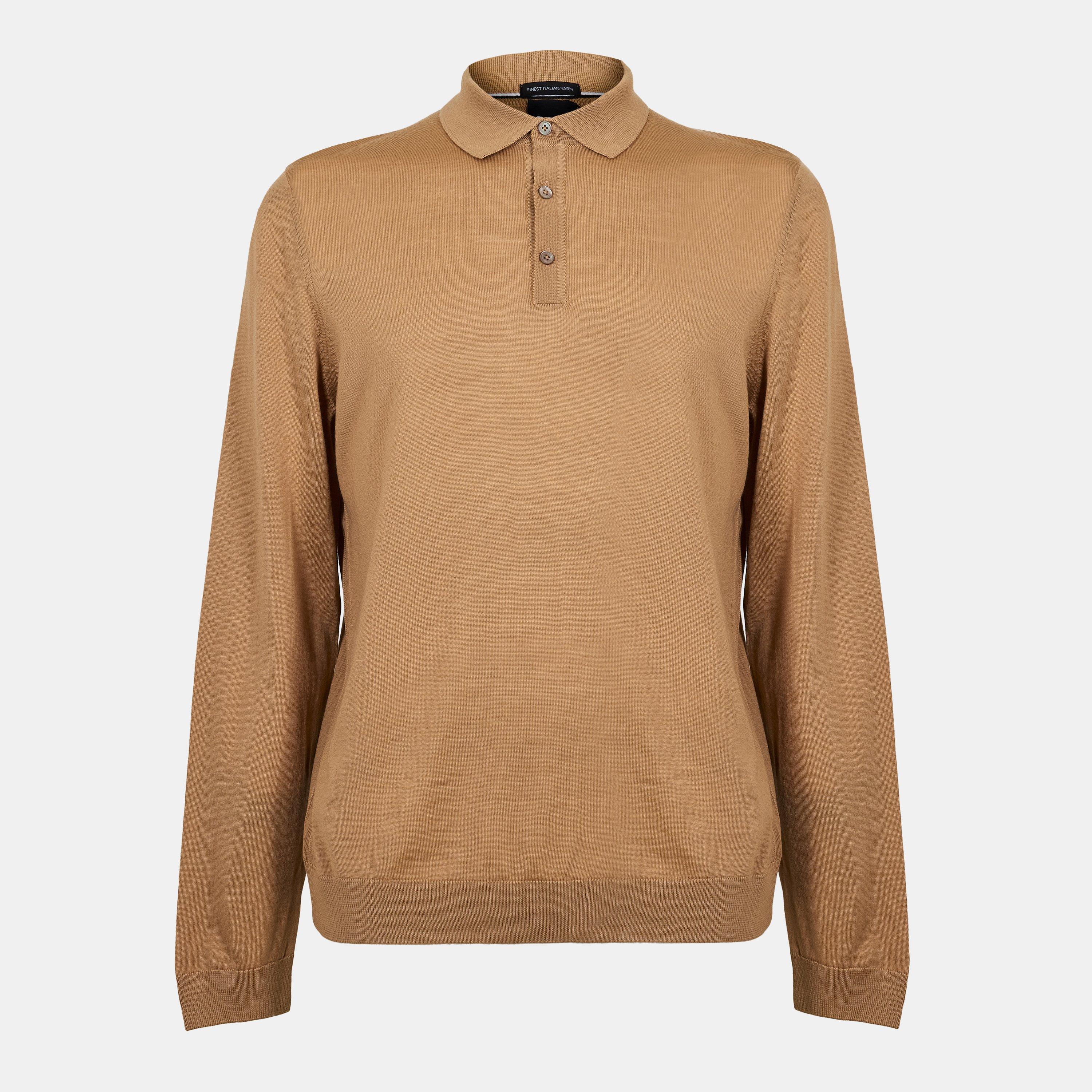 Medium Beige - Boss - Men's Lancione Long-Sleeve Polo - 1