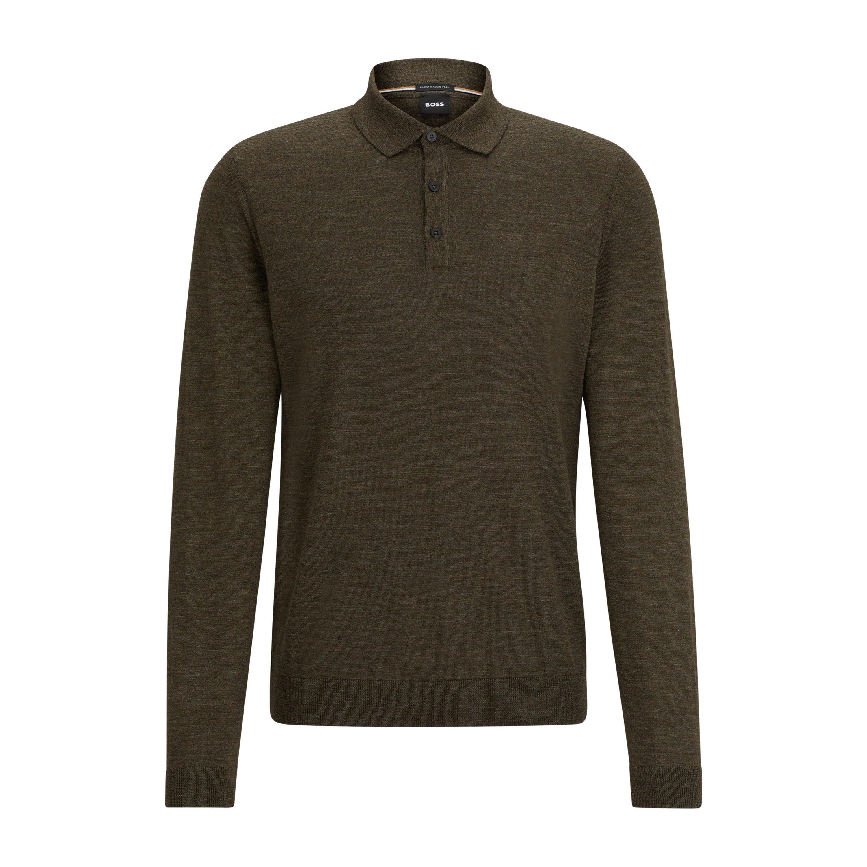 Open Green - Boss - Men's Lancione Long-Sleeve Polo