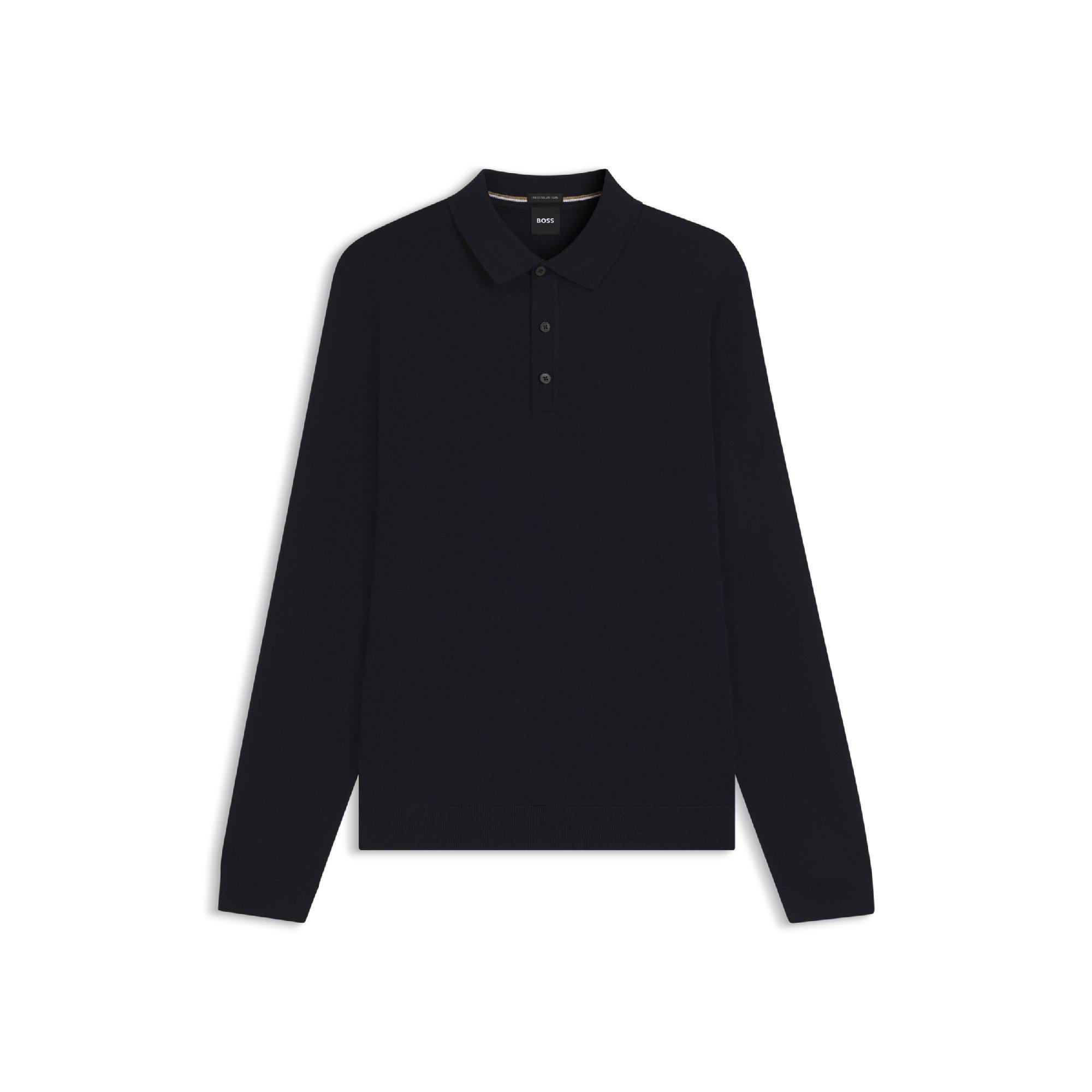 Boss Men's Lancione Long-Sleeve Polo - Dark Blue - 2XL