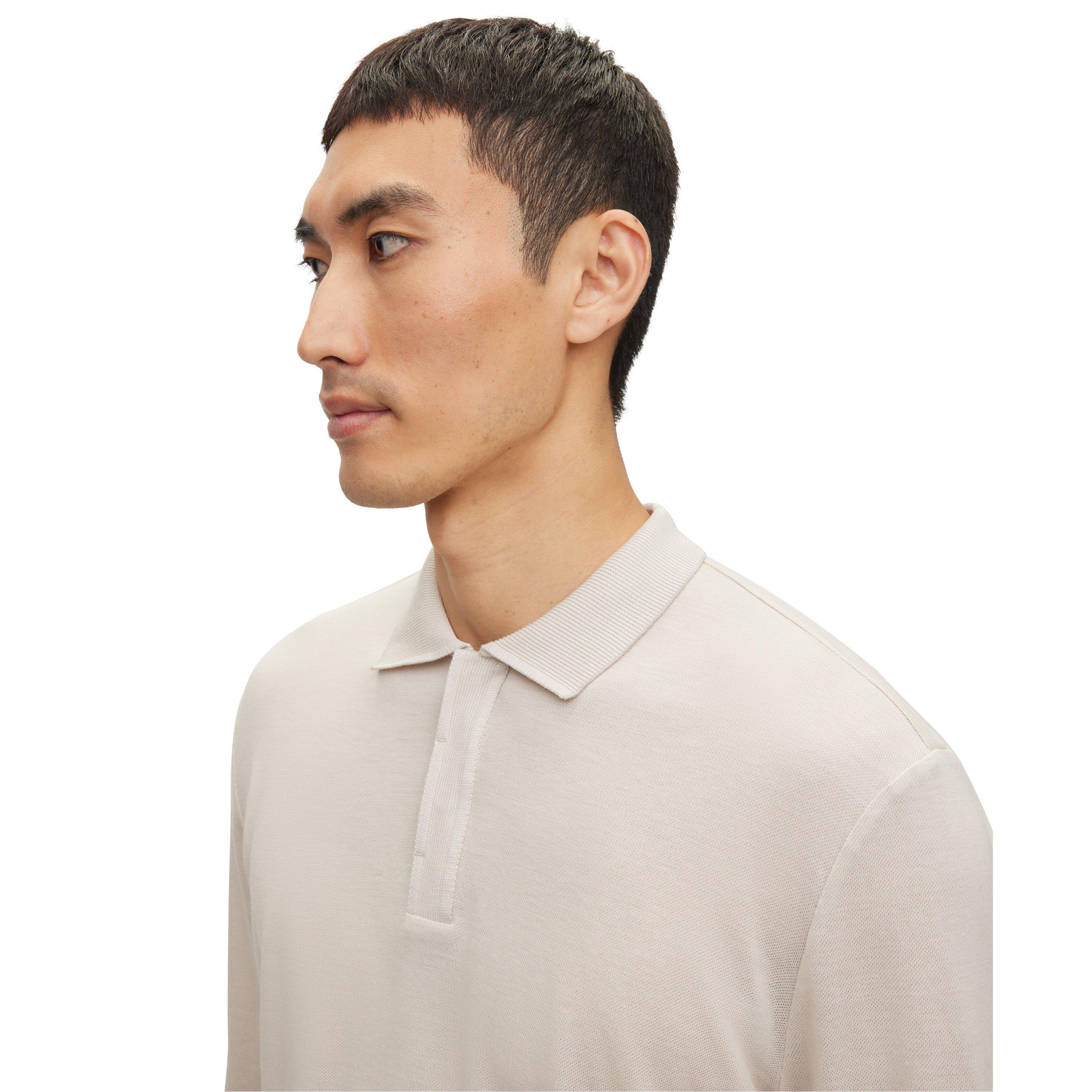 Light Beige - Boss - Men's Parker Long-Sleeve Polo Shirt - 3