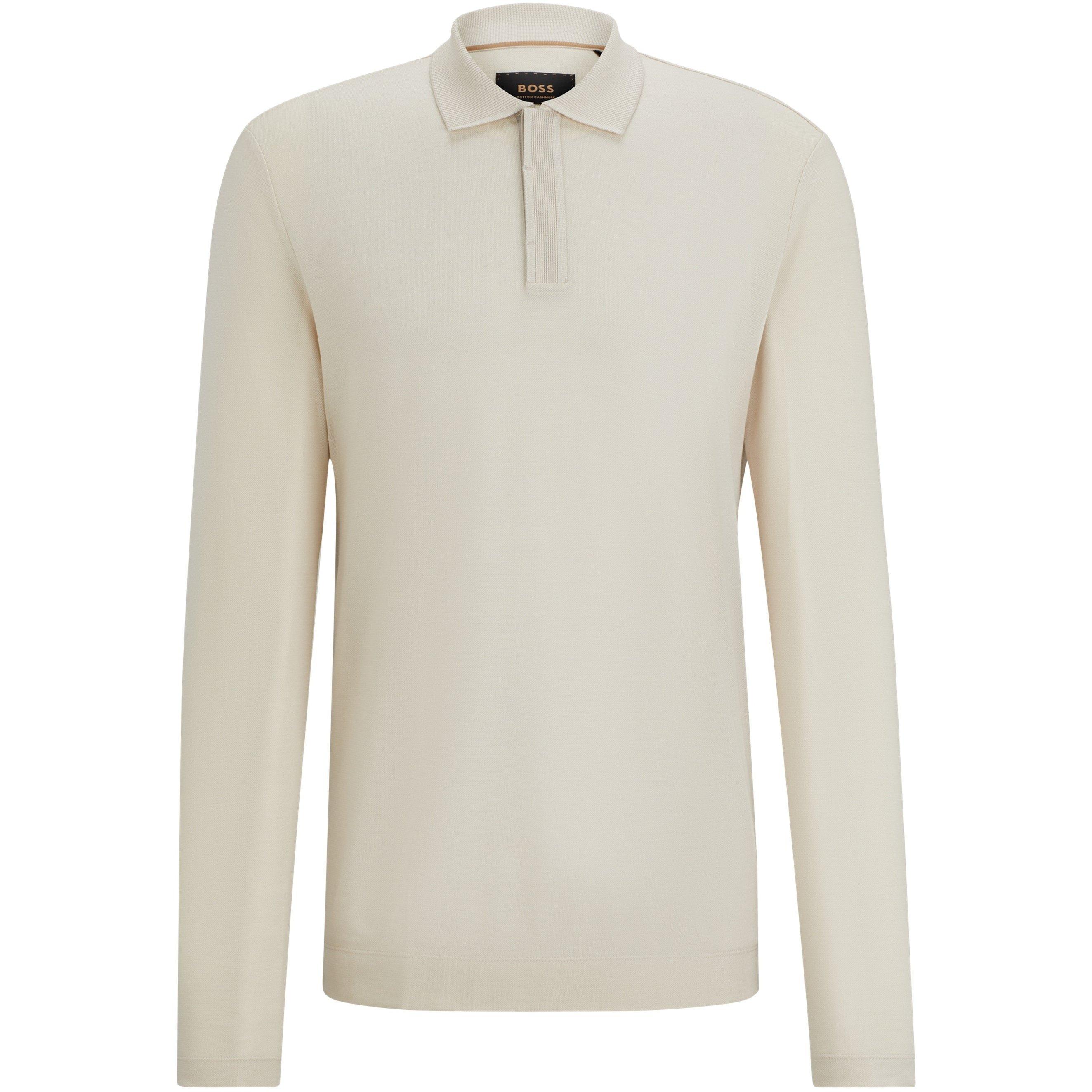 Light Beige - Boss - Men's Parker Long-Sleeve Polo Shirt - 4