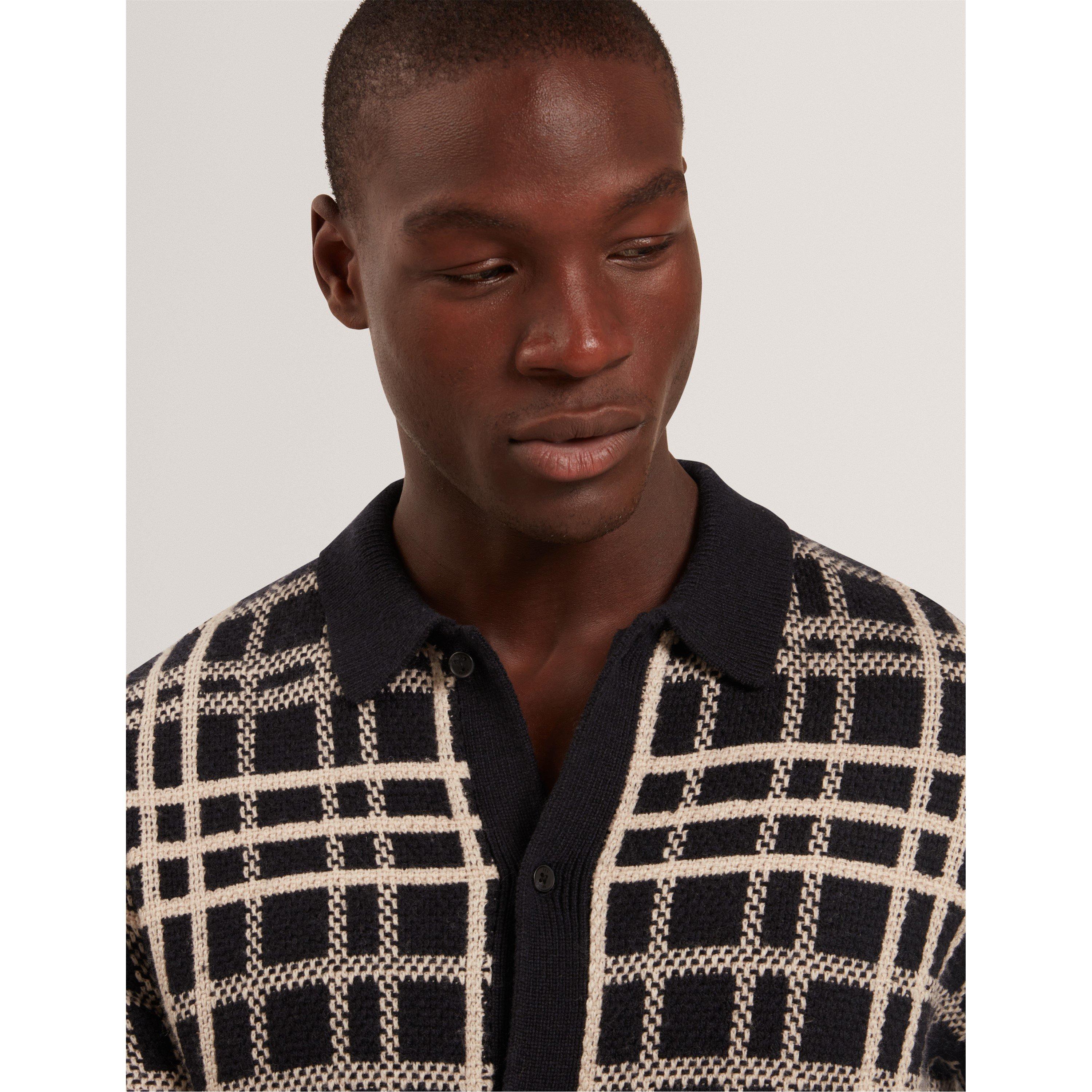 Navy - Ted Baker - Men's Long Sleeve Polo Shirt - 4