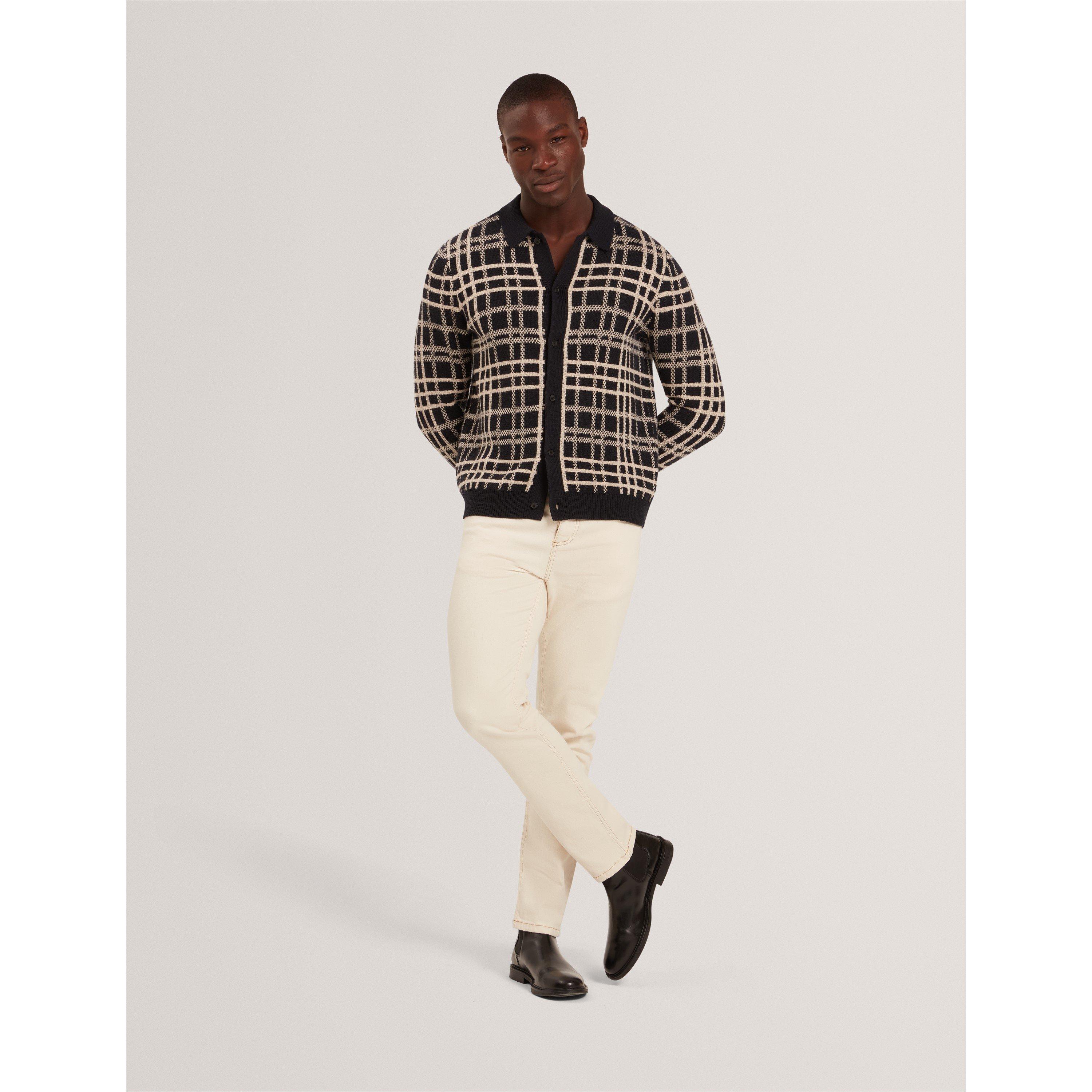 Navy - Ted Baker - Men's Long Sleeve Polo Shirt - 5