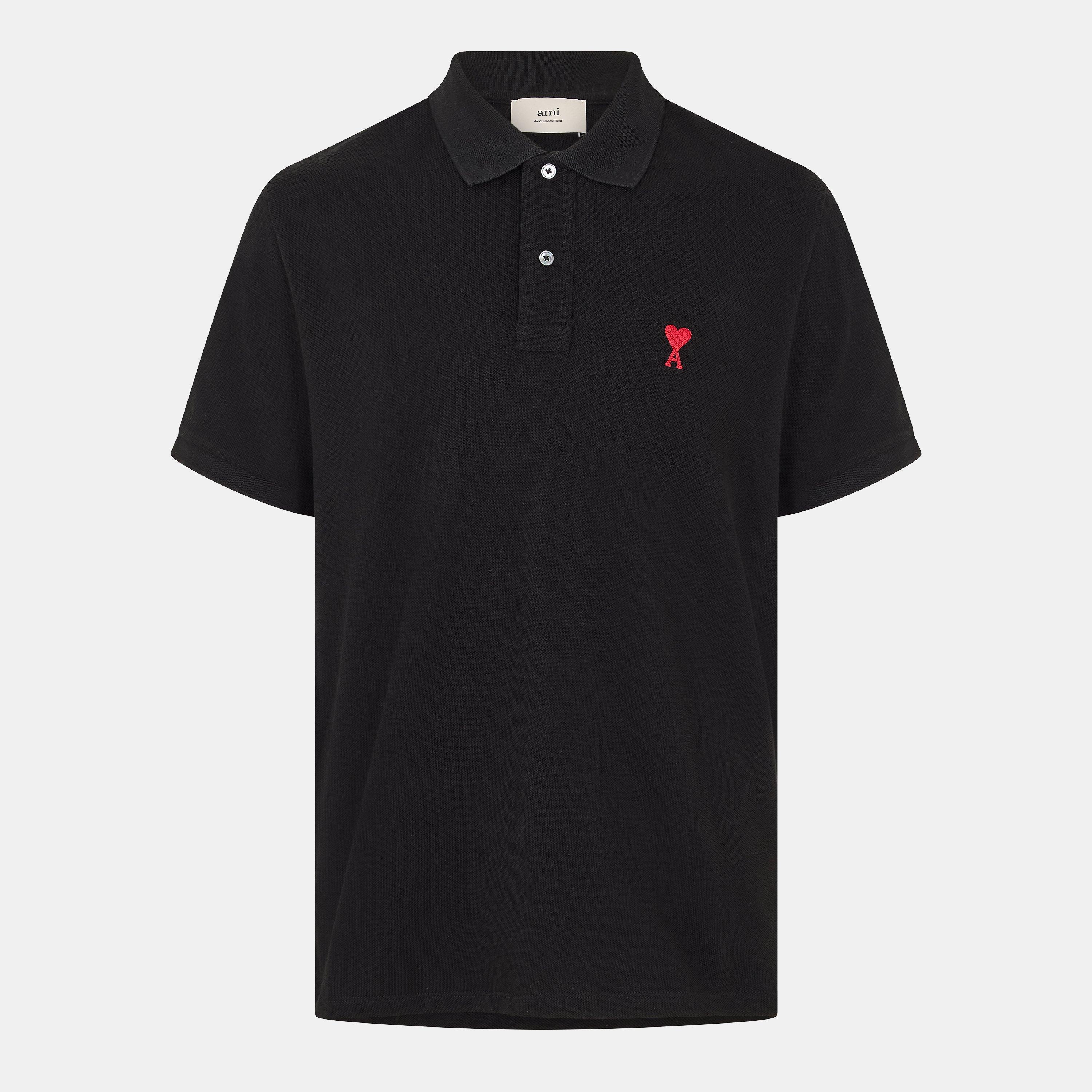 Black - AMI Paris - AMI Coeur Polo Shrt Sn99 - 1
