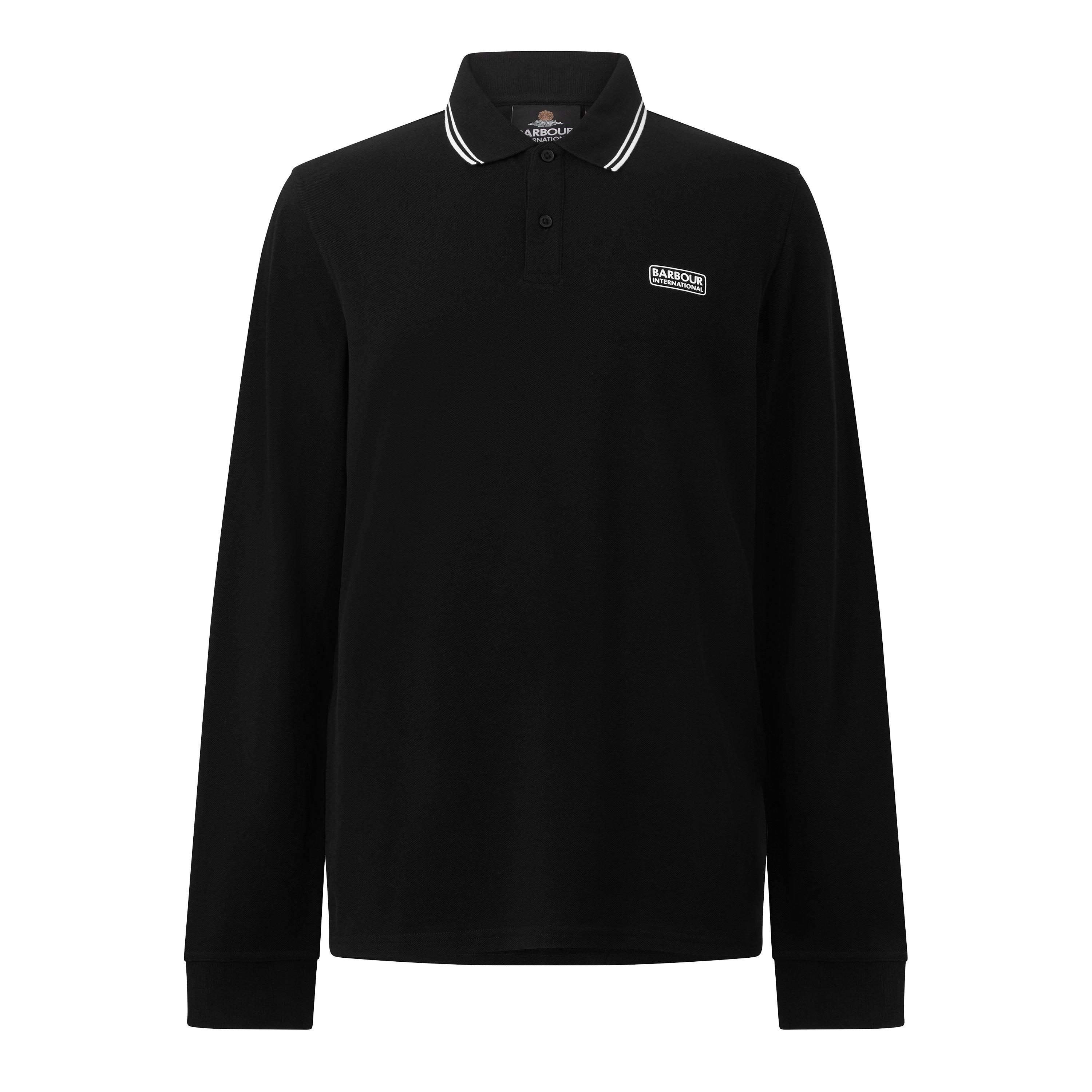 Men's Evan Tip Cotton Long-Sleeve Polo Shirt