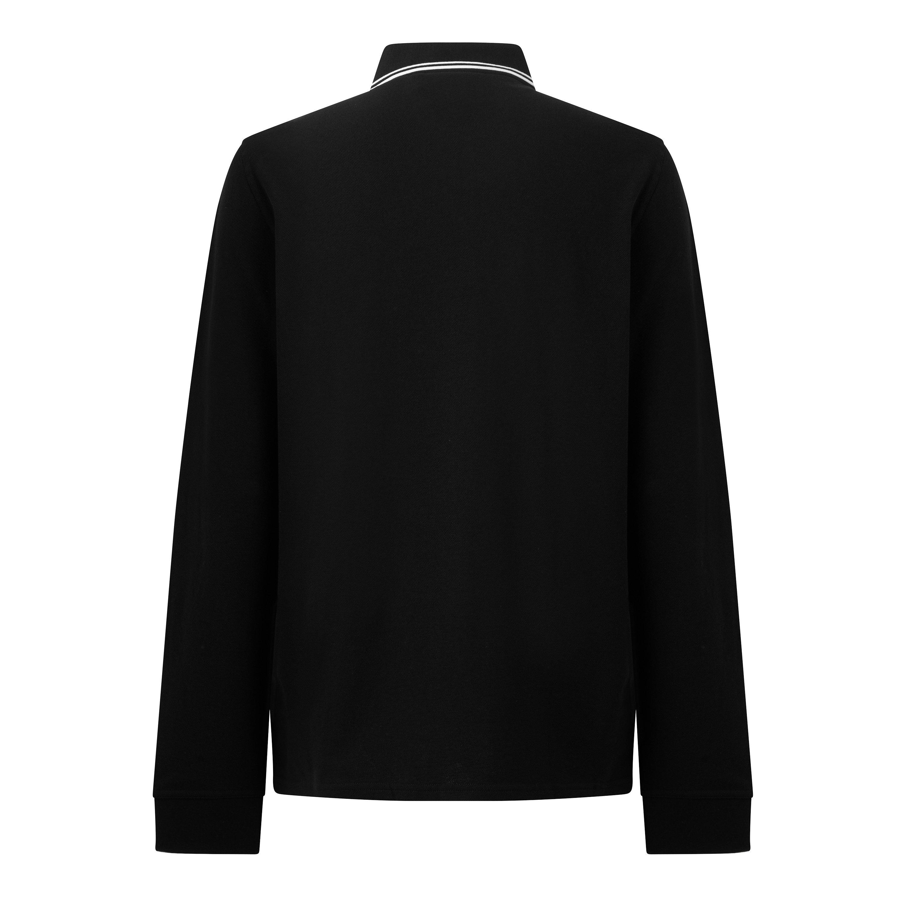 Black BK72 - Barbour International - Men's Evan Tip Cotton Long-Sleeve Polo Shirt - 2