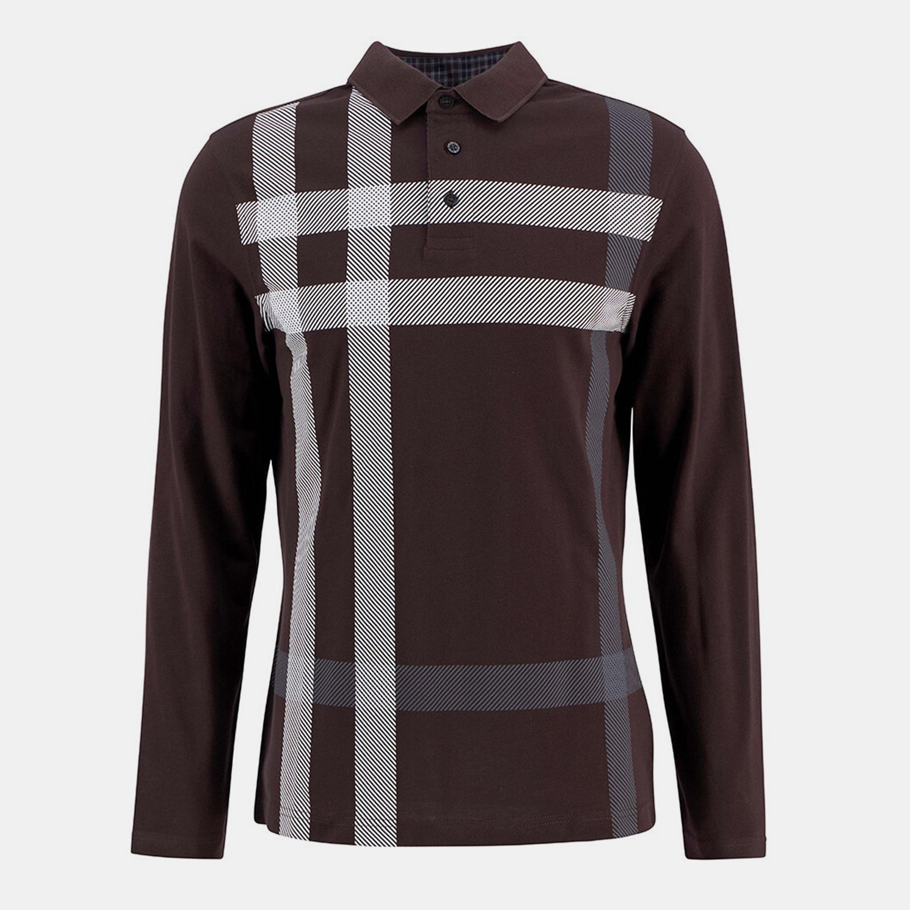 Dark Oak BR17 - Barbour - Men's B.Li Blaine Long Sleeve Polo Shirt - 1