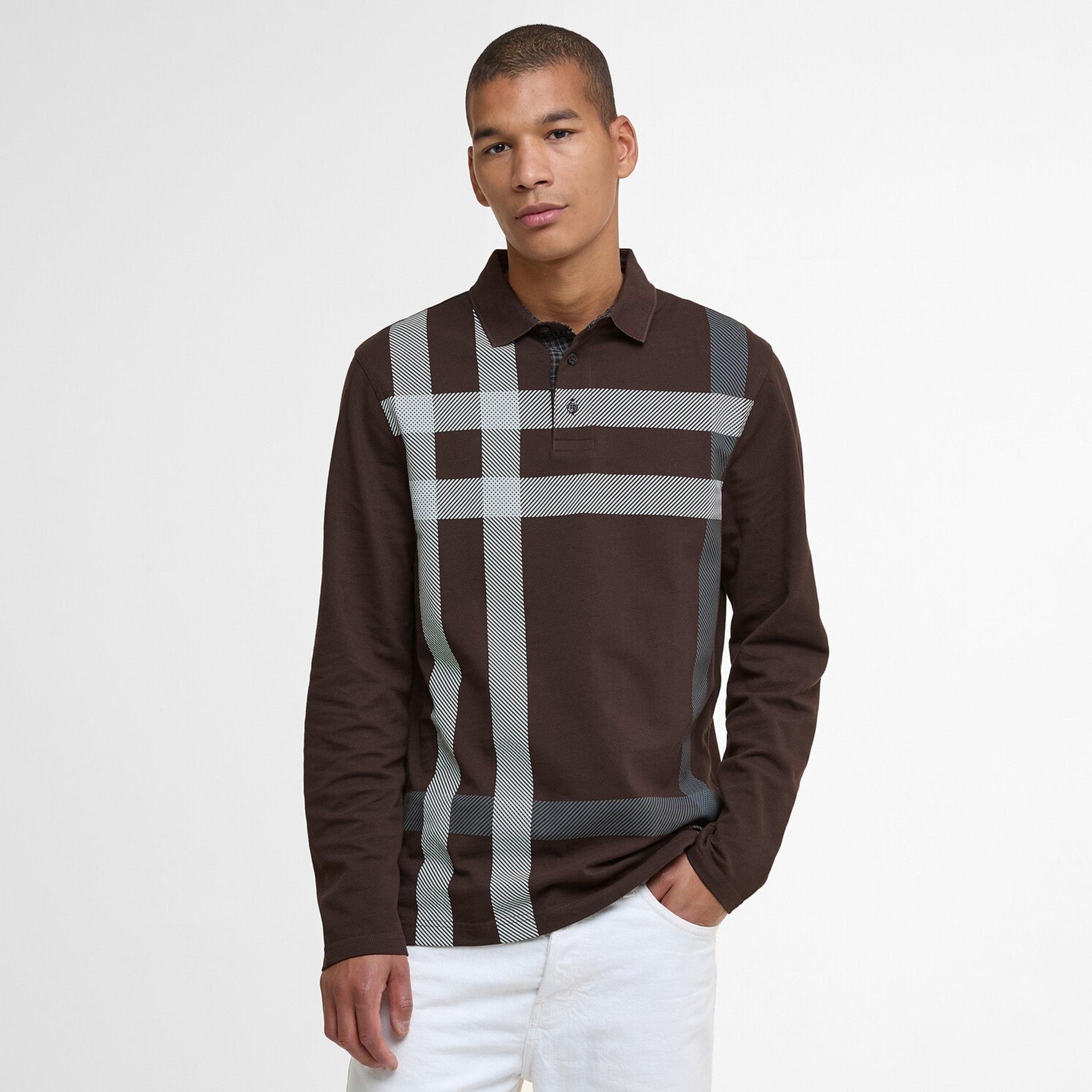 Dark Oak BR17 - Barbour - Men's B.Li Blaine Long Sleeve Polo Shirt - 2