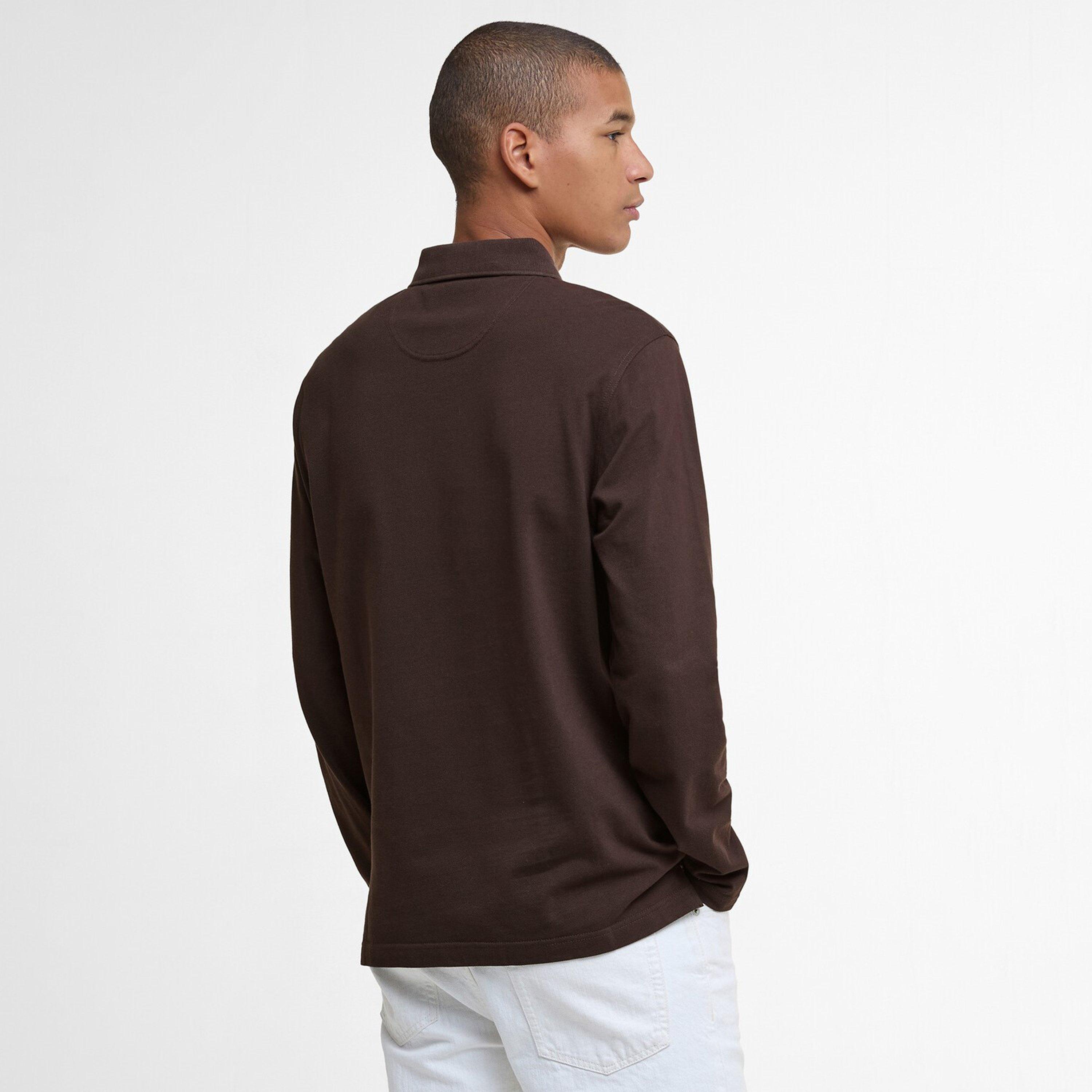 Dark Oak BR17 - Barbour - Men's B.Li Blaine Long Sleeve Polo Shirt - 3