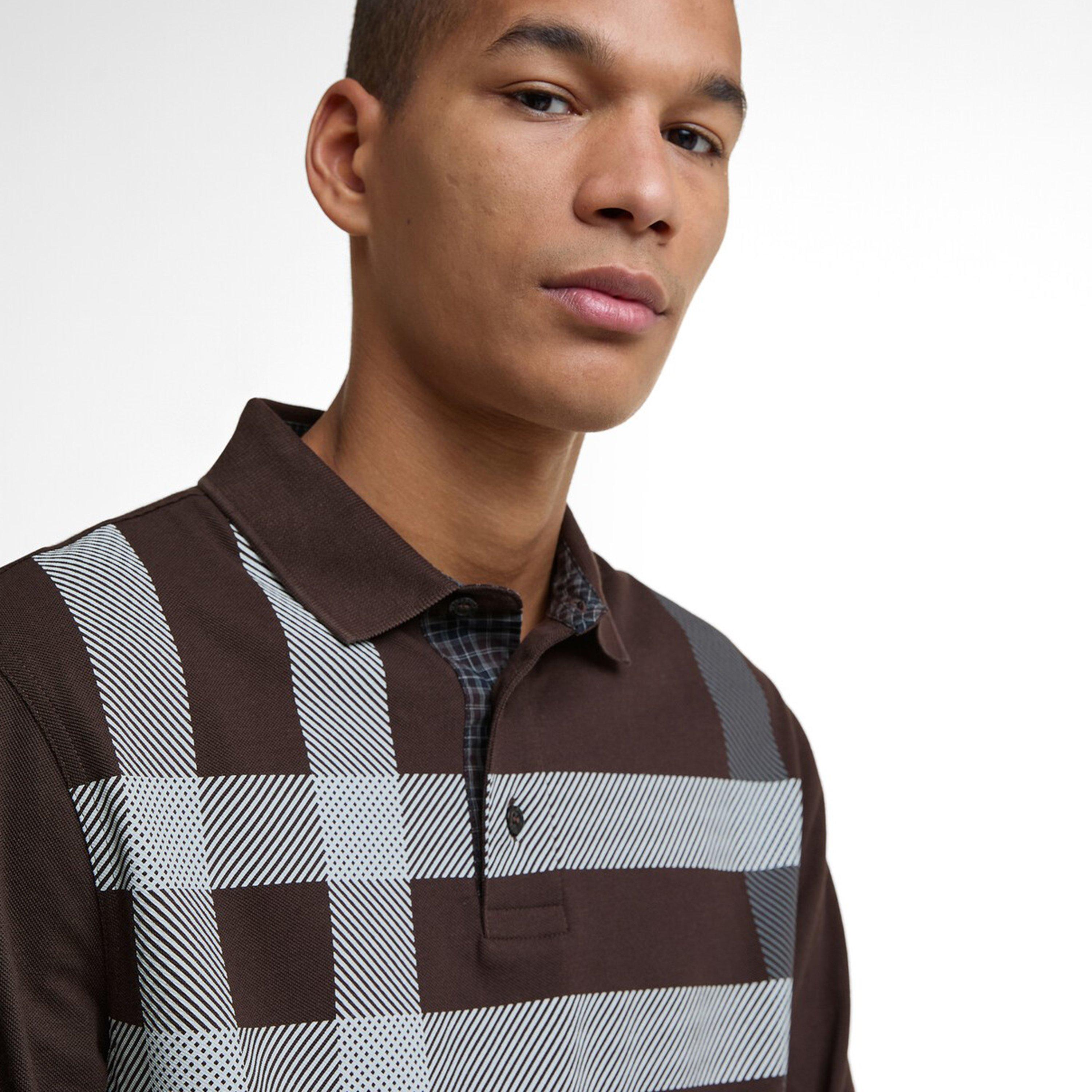 Dark Oak BR17 - Barbour - Men's B.Li Blaine Long Sleeve Polo Shirt - 4