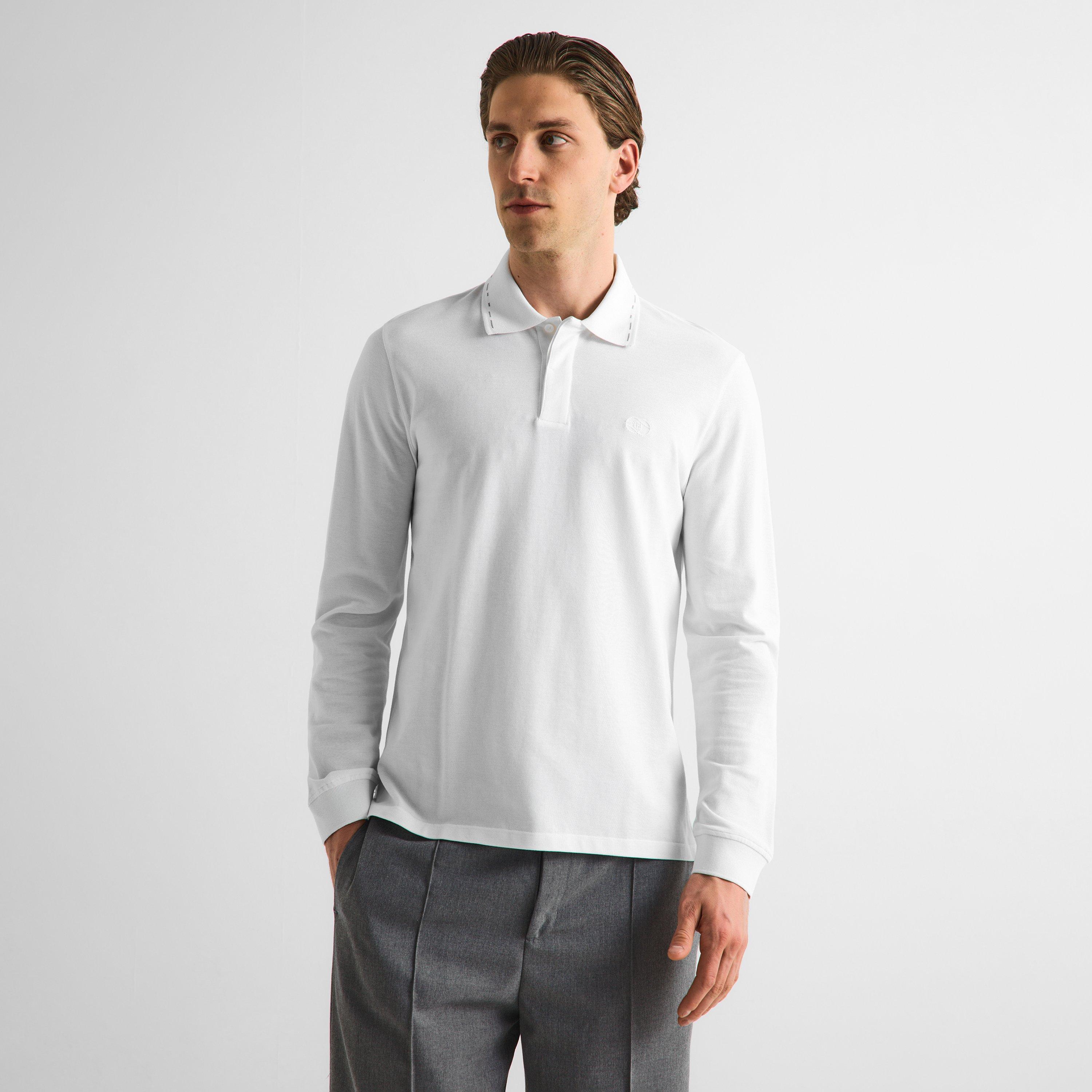 White - Gieves and Hawkes - Men's Long Sleeve Polo Shirt - 3